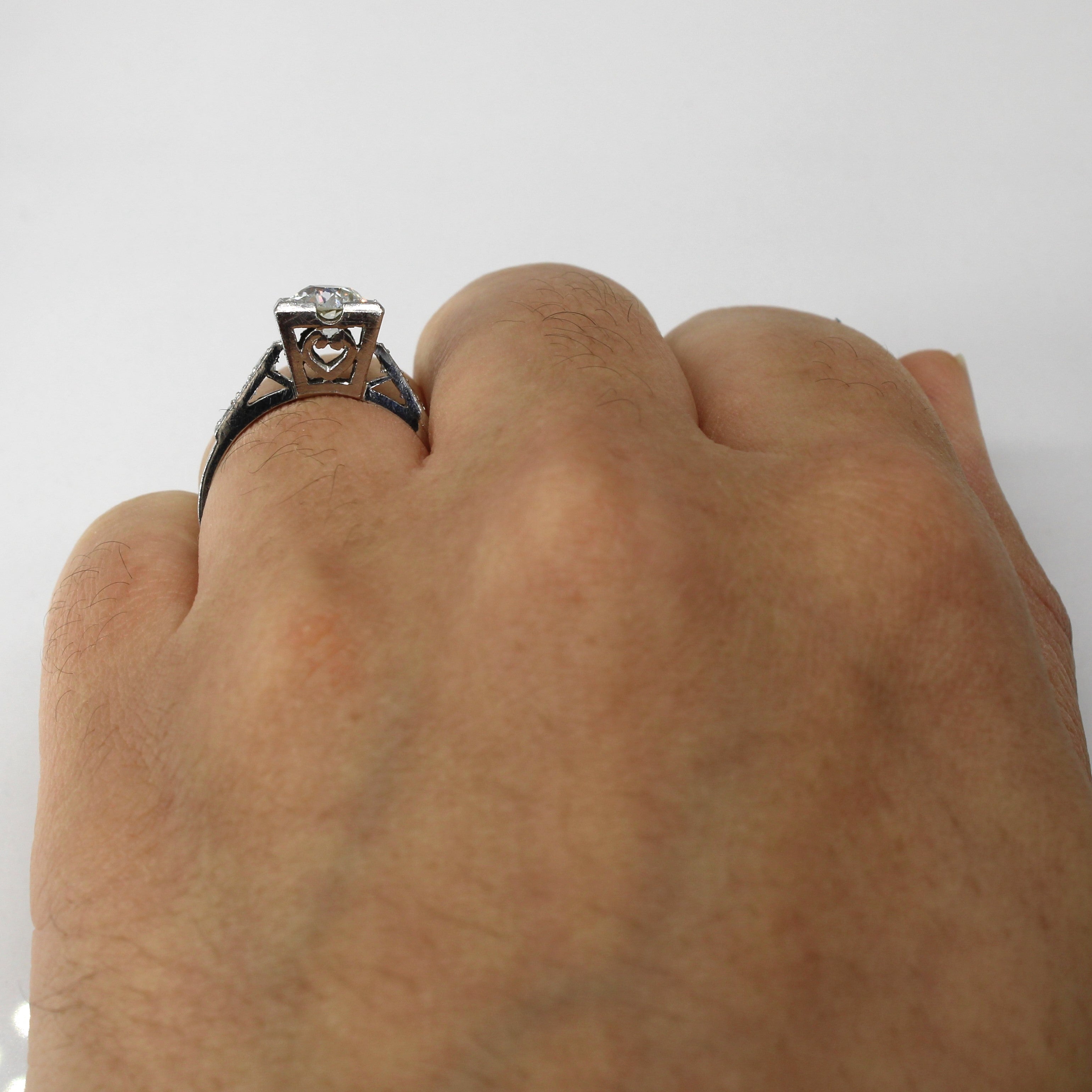 Vintage Platinum Diamond Ring | 1.28ctw VS2 G/H | SZ 6 |