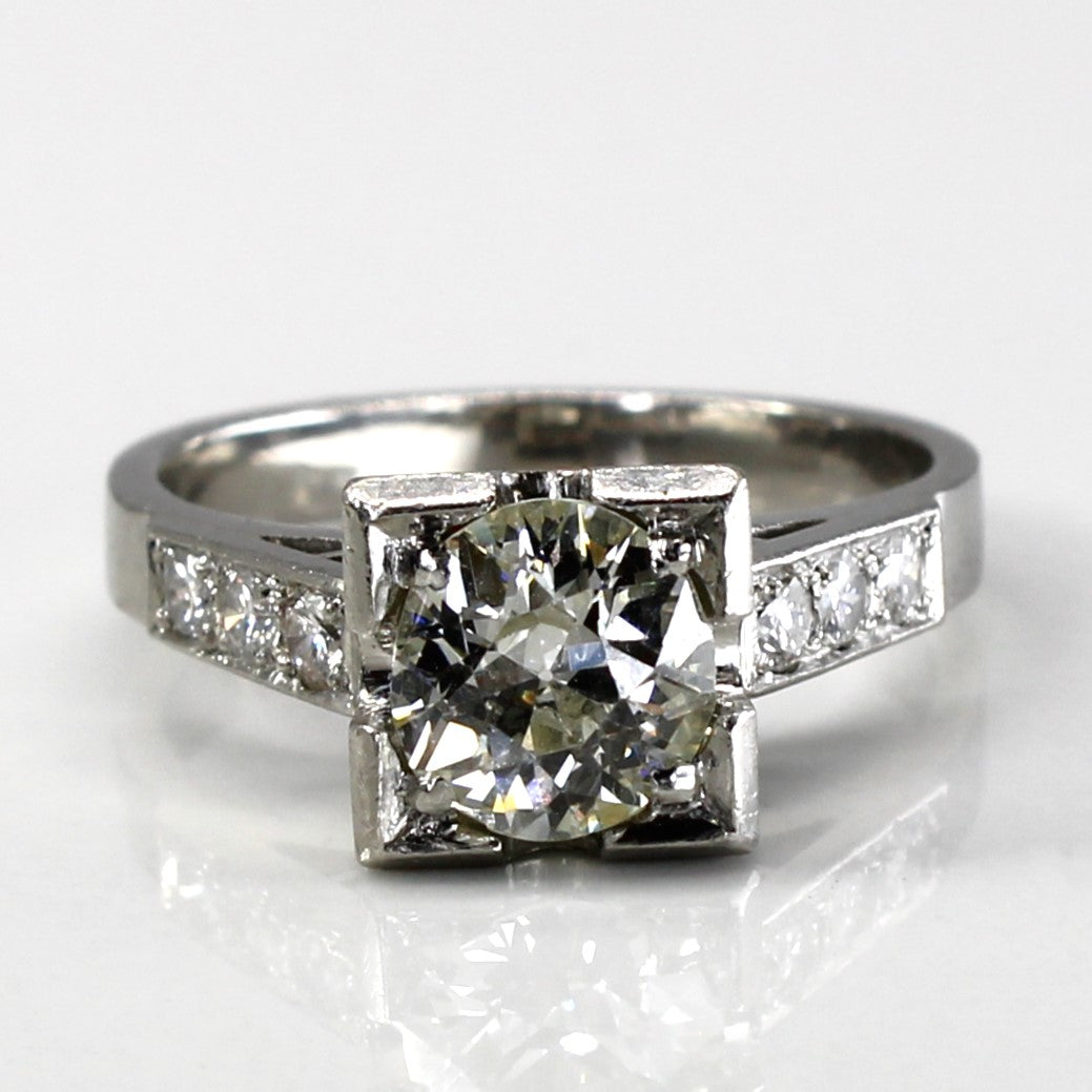 Vintage Platinum Diamond Ring | 1.28ctw VS2 G/H | SZ 6 |