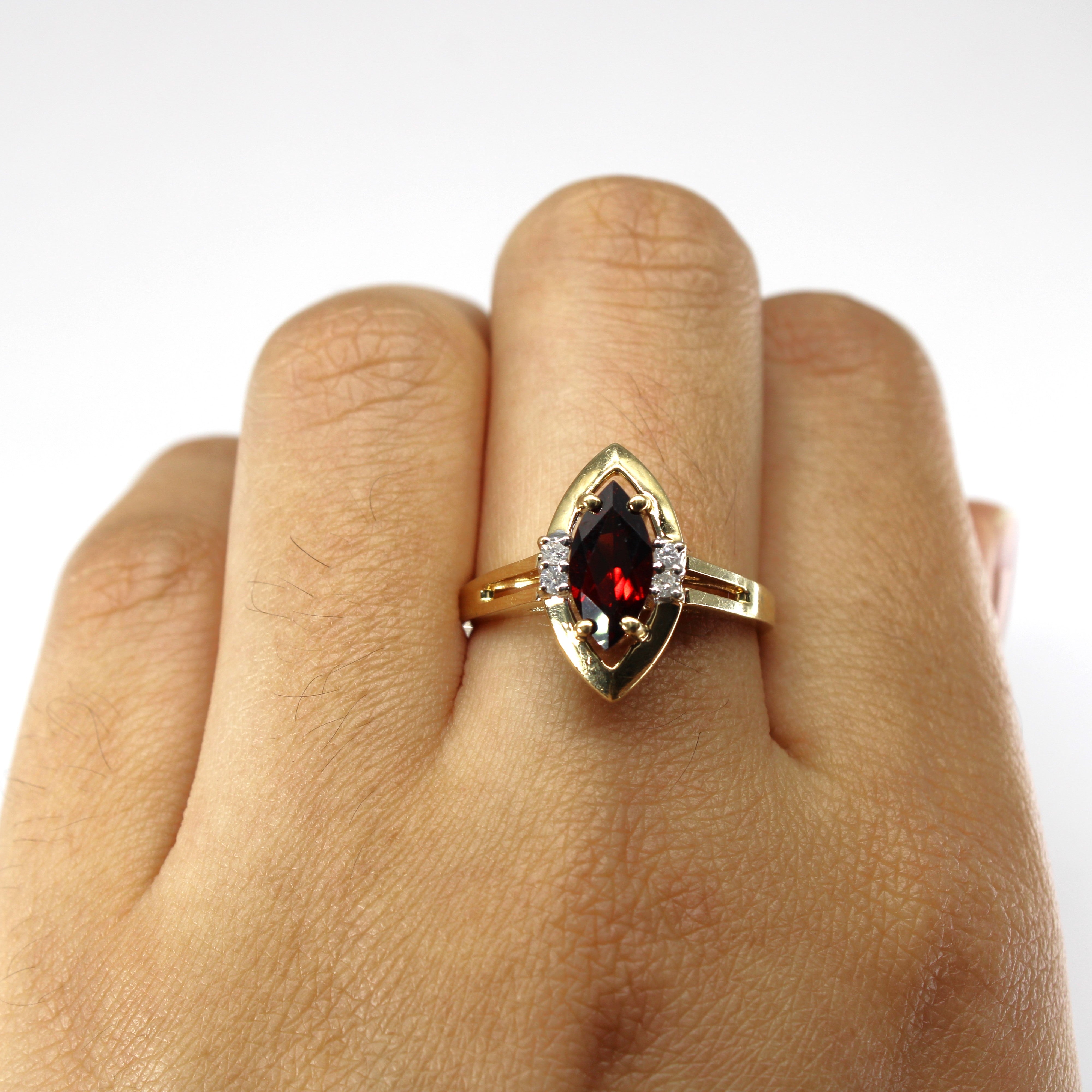 Garnet & Diamond Cocktail Ring | 1.08ct | 0.08ctw | SZ 7.75 |