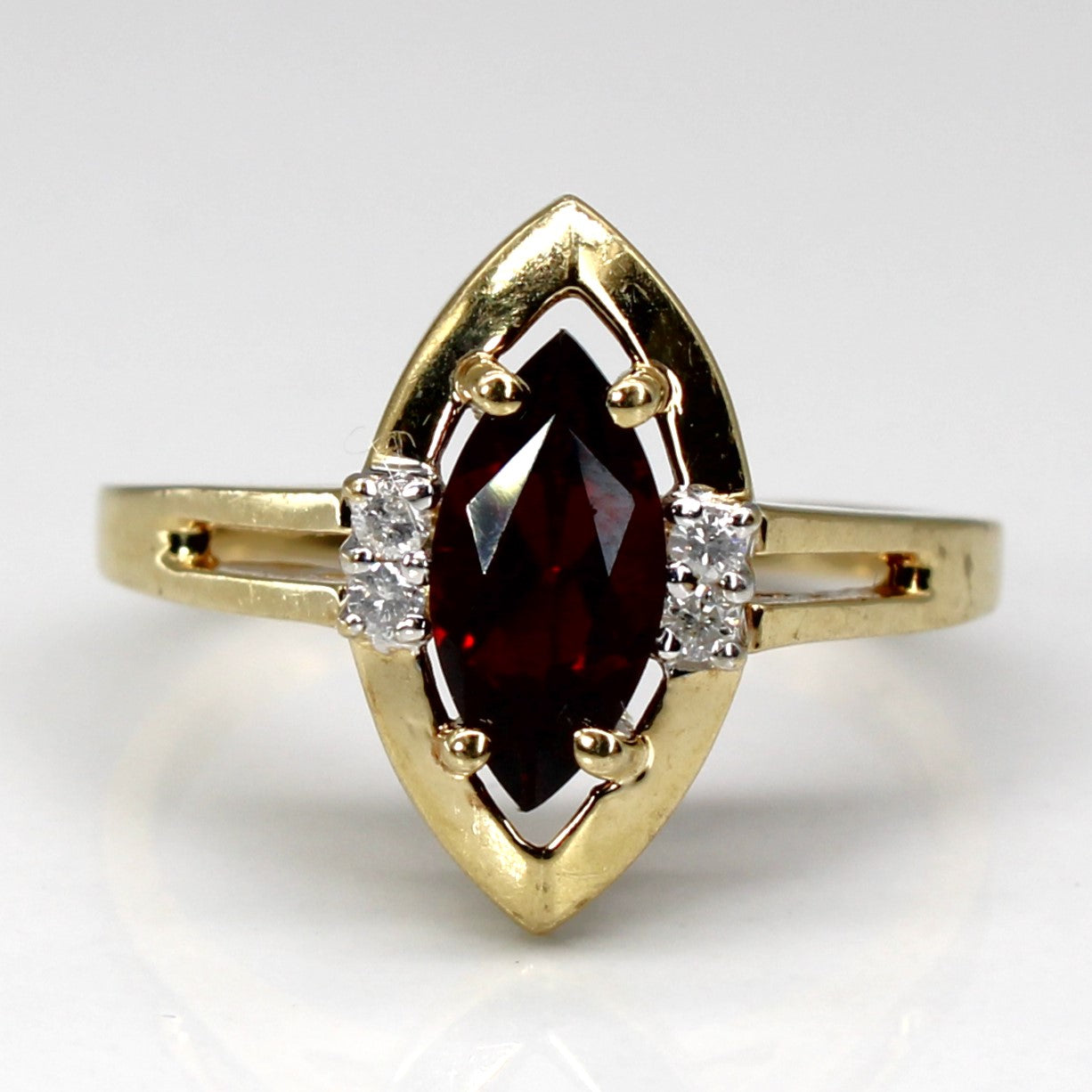 Garnet & Diamond Cocktail Ring | 1.08ct | 0.08ctw | SZ 7.75 |