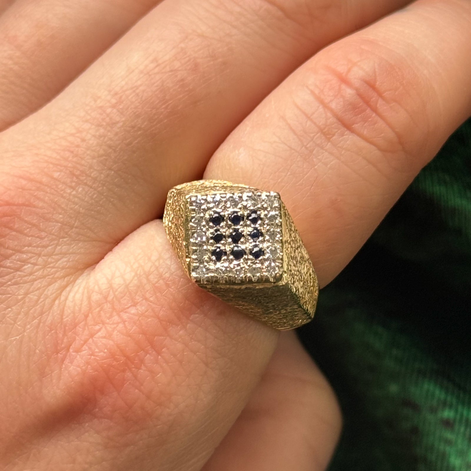 Blue Sapphire & Diamond Cocktail Ring | 0.30ctw, 0.12ctw | SZ 7.25 |