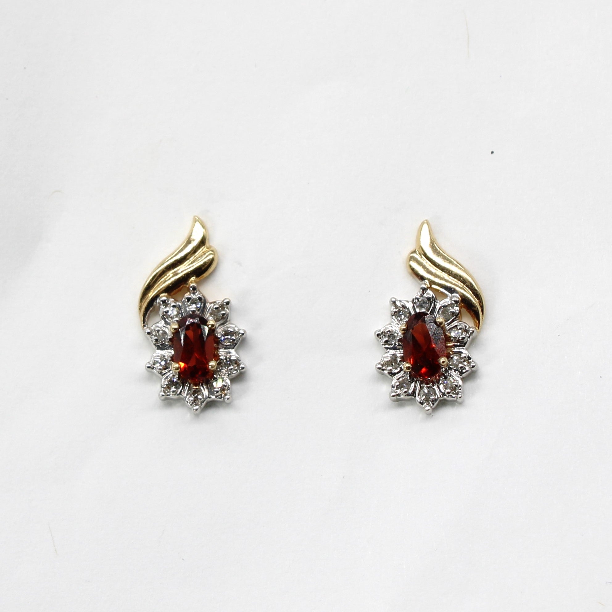 Garnet & Diamond Earrings | 0.50ctw | 0.07ctw |