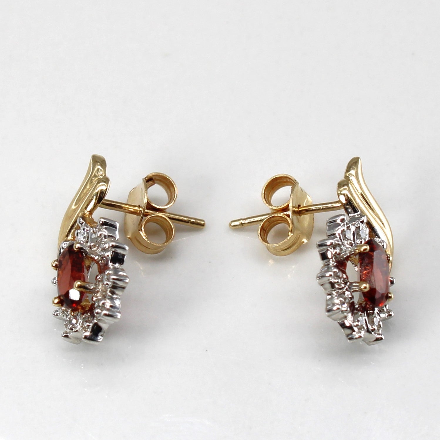 Garnet & Diamond Earrings | 0.50ctw | 0.07ctw |