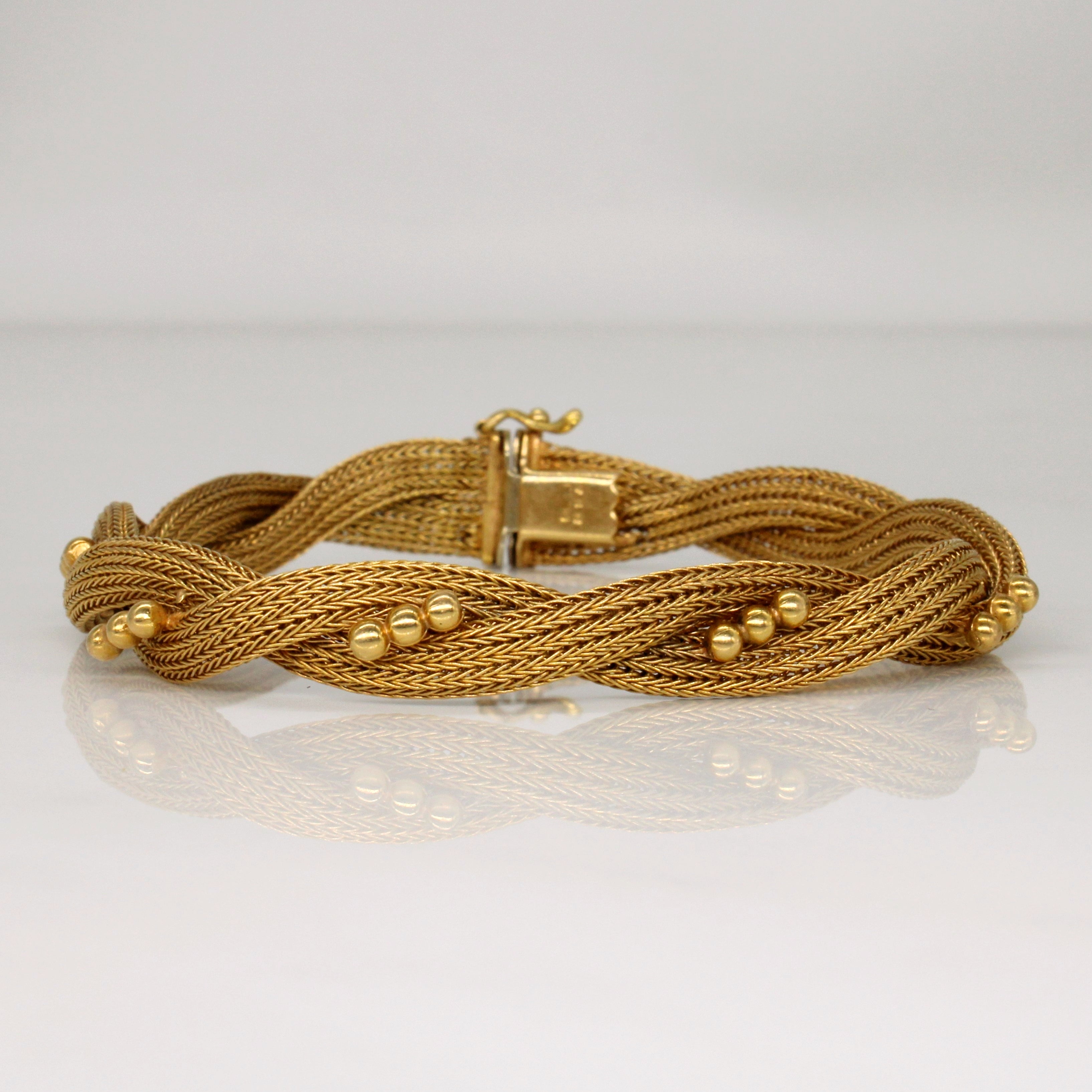 18k Yellow Gold Woven Bracelet | 7.5" |