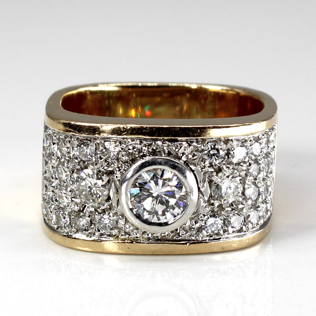 Bague large en or sertie de diamants | 1,88 ct VS2 G/H | Taille 8,75 |