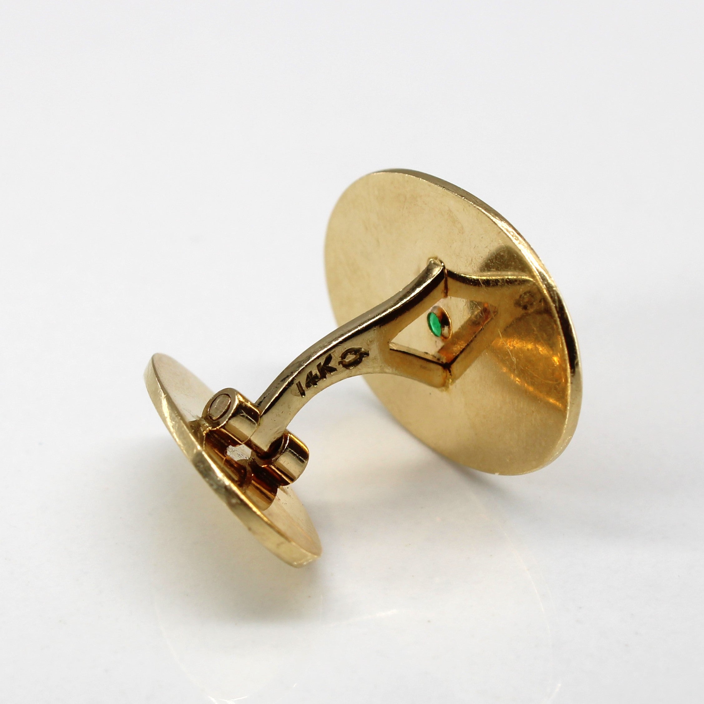 Emerald Gold Cufflinks | 0.12ctw |