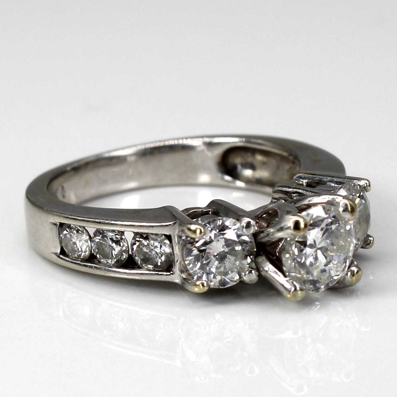 Three Stone Diamond with Accents Engagement Ring | 2.00ctw I1 H/I | SZ 6 |