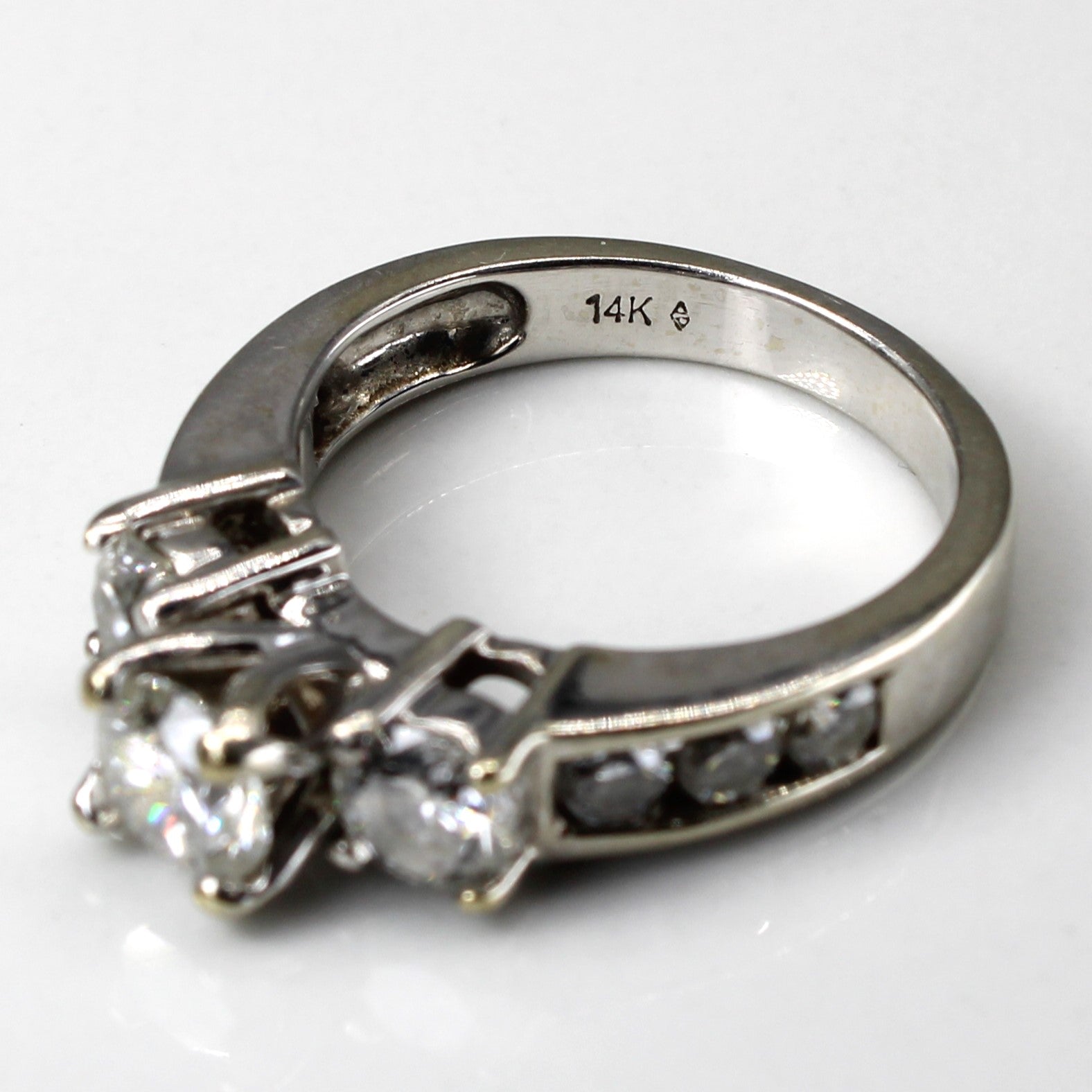 Three Stone Diamond with Accents Engagement Ring | 2.00ctw I1 H/I | SZ 6 |