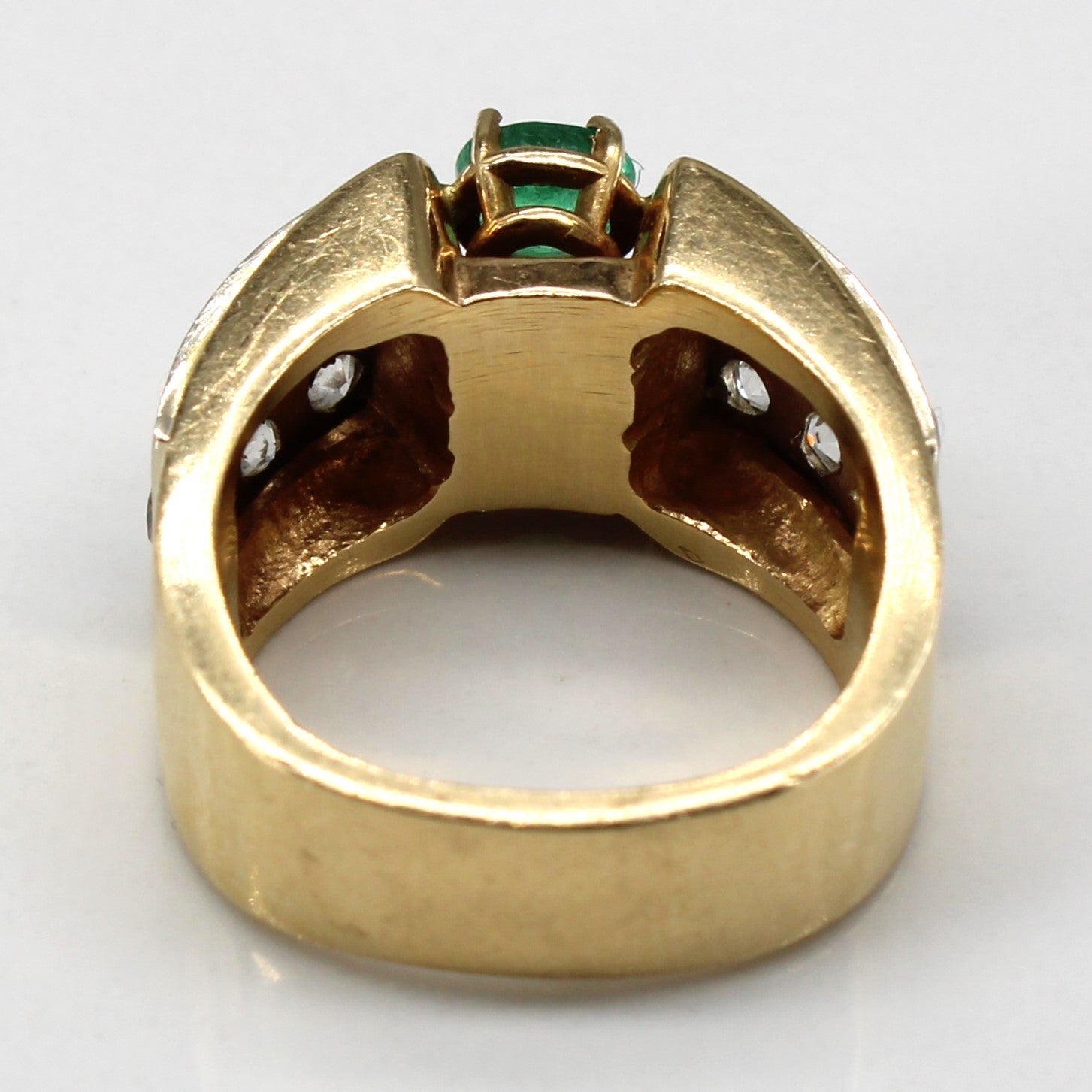 Cluster Diamond & Emerald Gold Ring | 1.00ctw | 0.64ctw | SZ 6.75 |