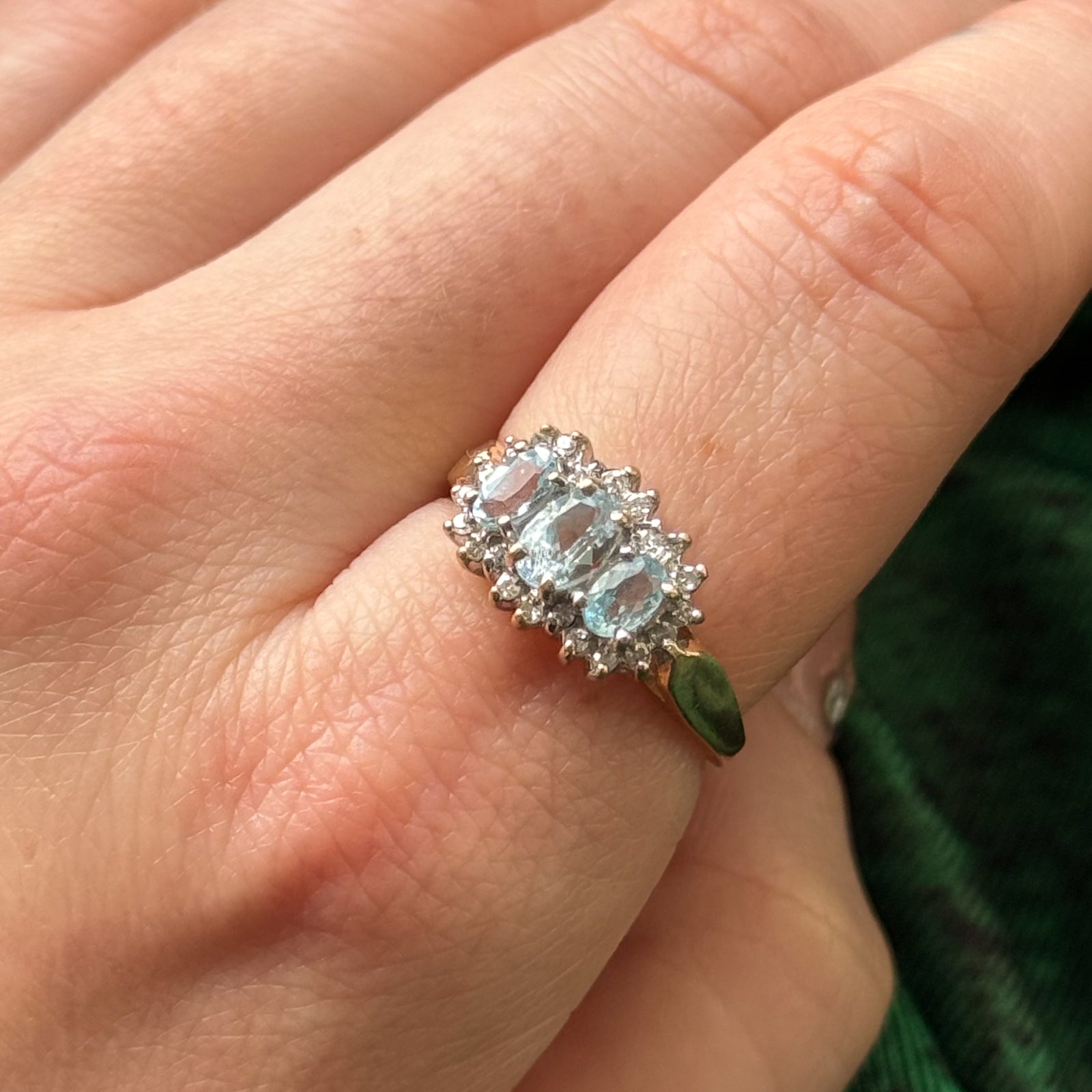 Blue Topaz & Diamond Ring | 1.00ctw, 0.11ctw | SZ 7.75 |