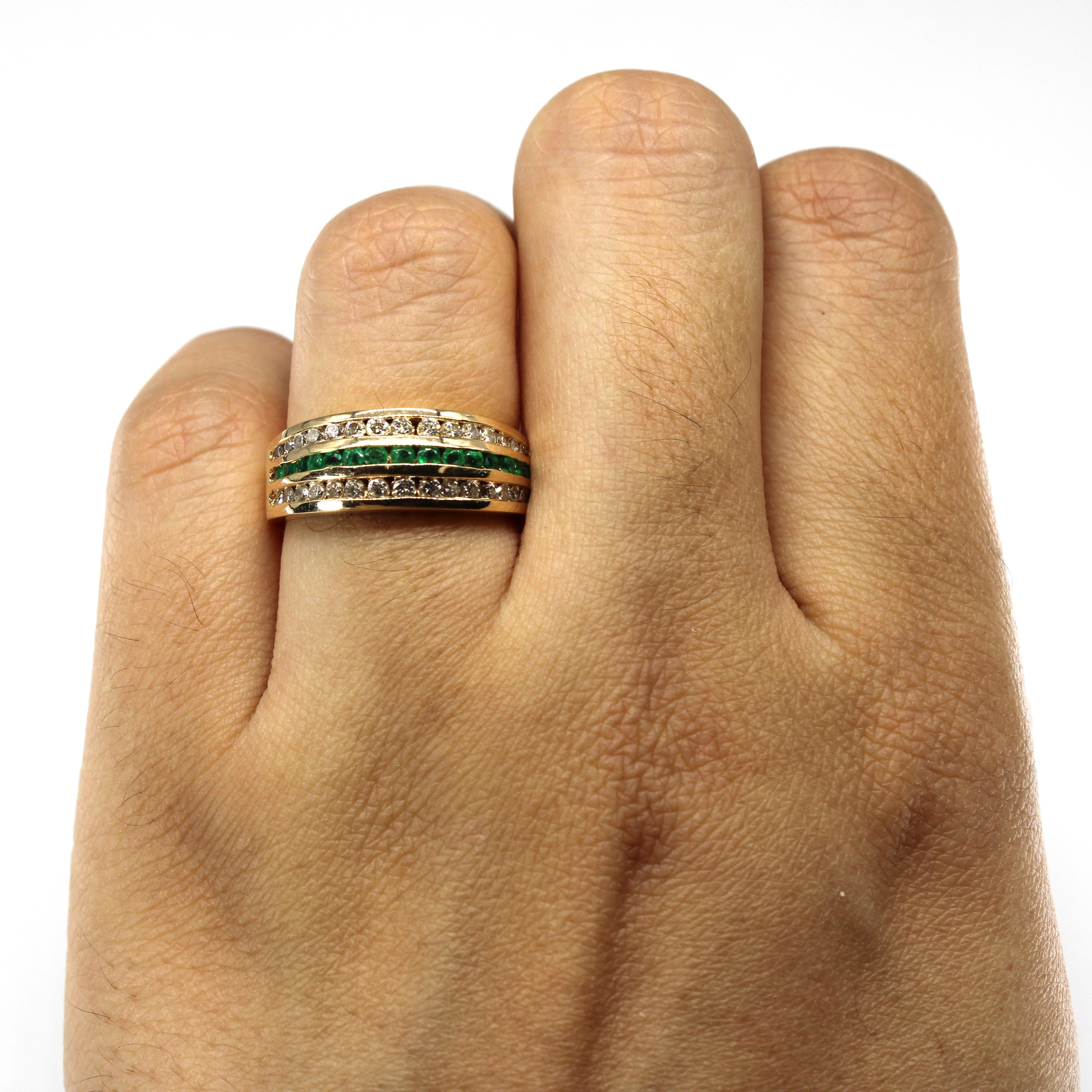 Channel Set Diamond & Emerald Ring | 0.30ctw | 0.15ctw | SZ 5.25 |