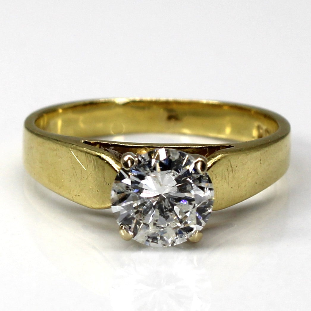 Bague solitaire en or jaune avec diamant | 1,07 ct I2/I3 I/J | Taille 5,75 |
