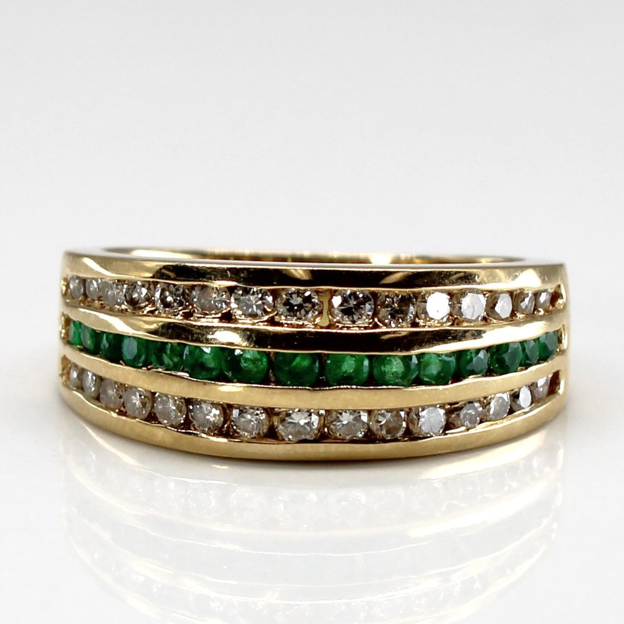 Channel Set Diamond & Emerald Ring | 0.30ctw | 0.15ctw | SZ 5.25 |