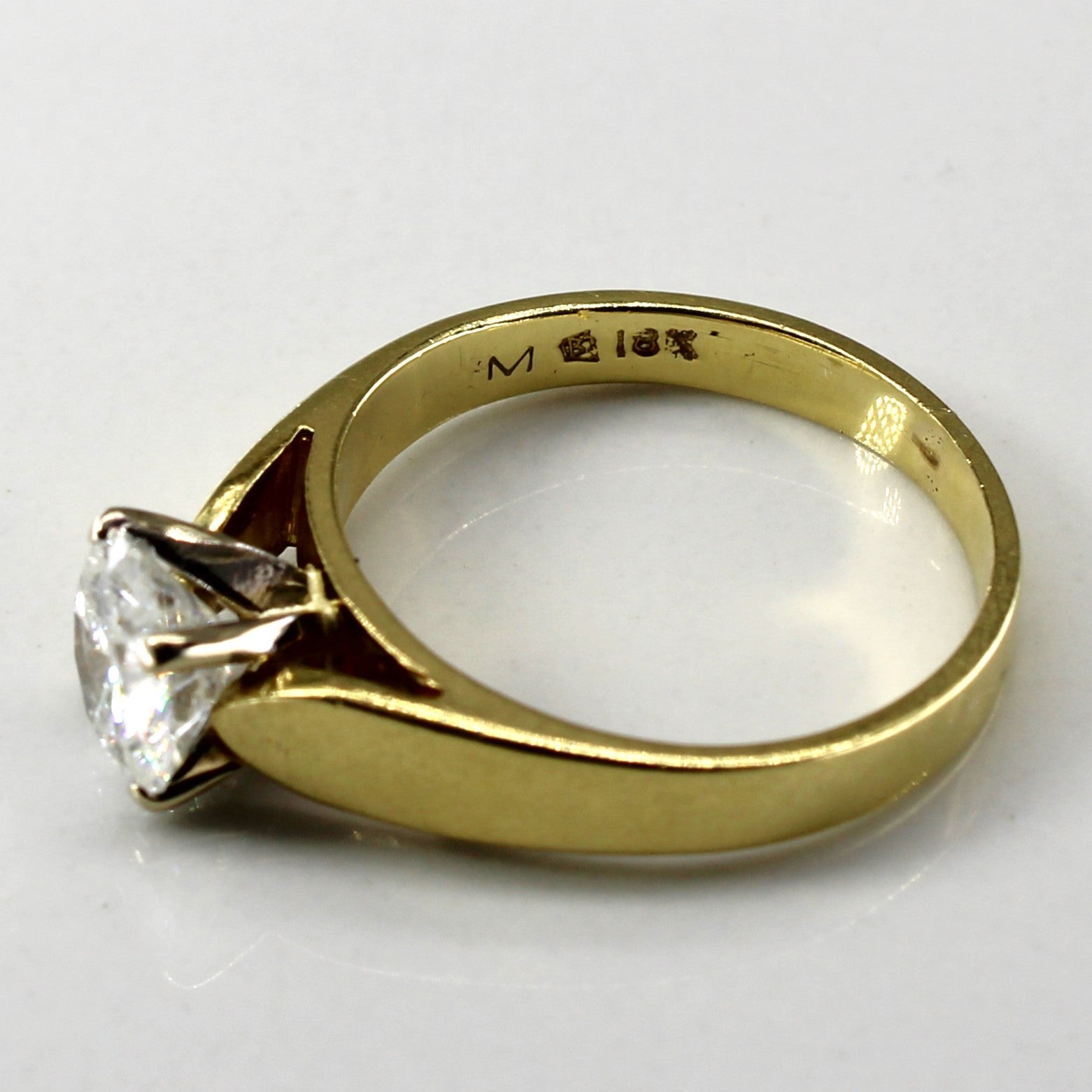 Bague solitaire en or jaune avec diamant | 1,07 ct I2/I3 I/J | Taille 5,75 |