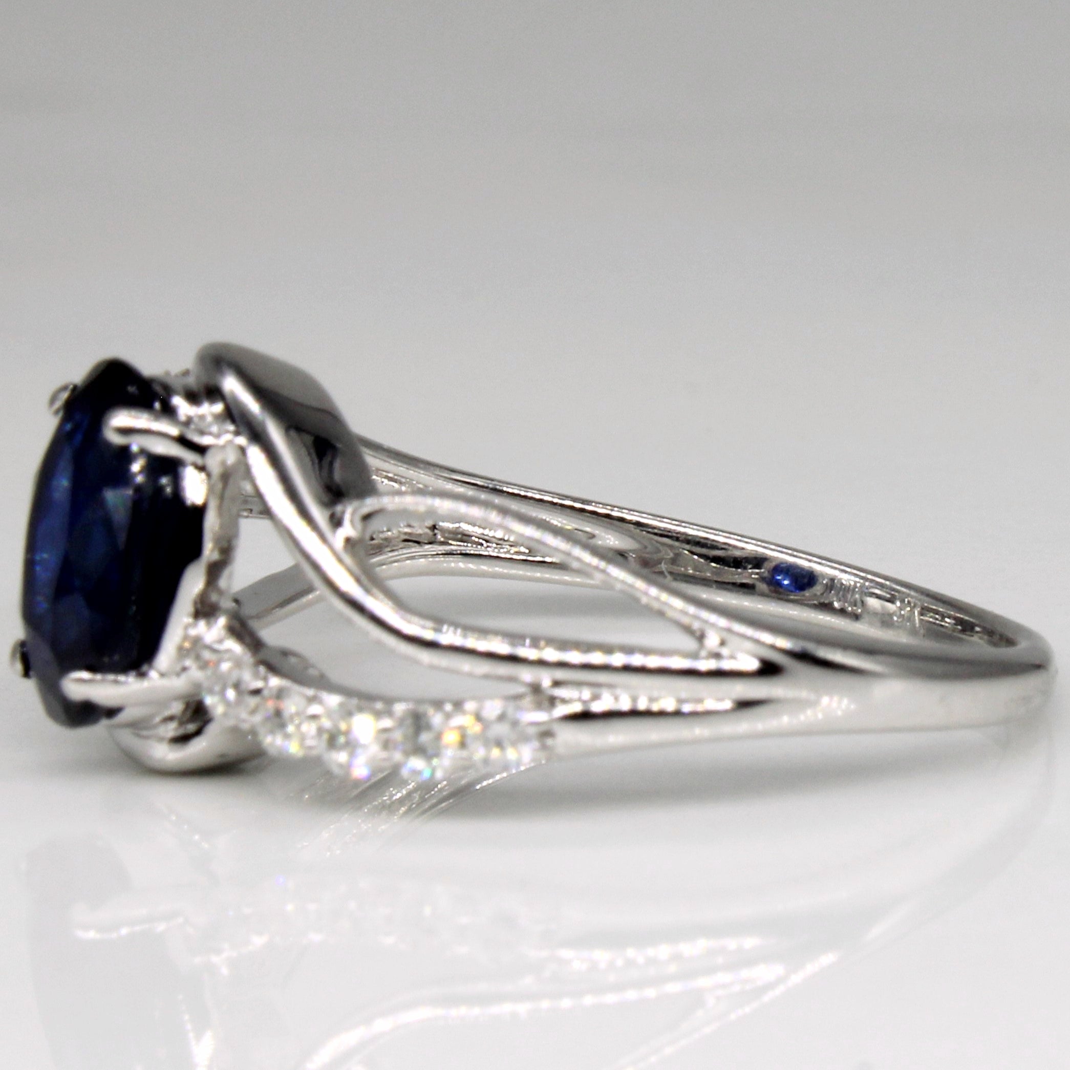 Bague cascade saphir et diamants | 1,40 ct, 0,15 ct au total | Taille 6,5 |