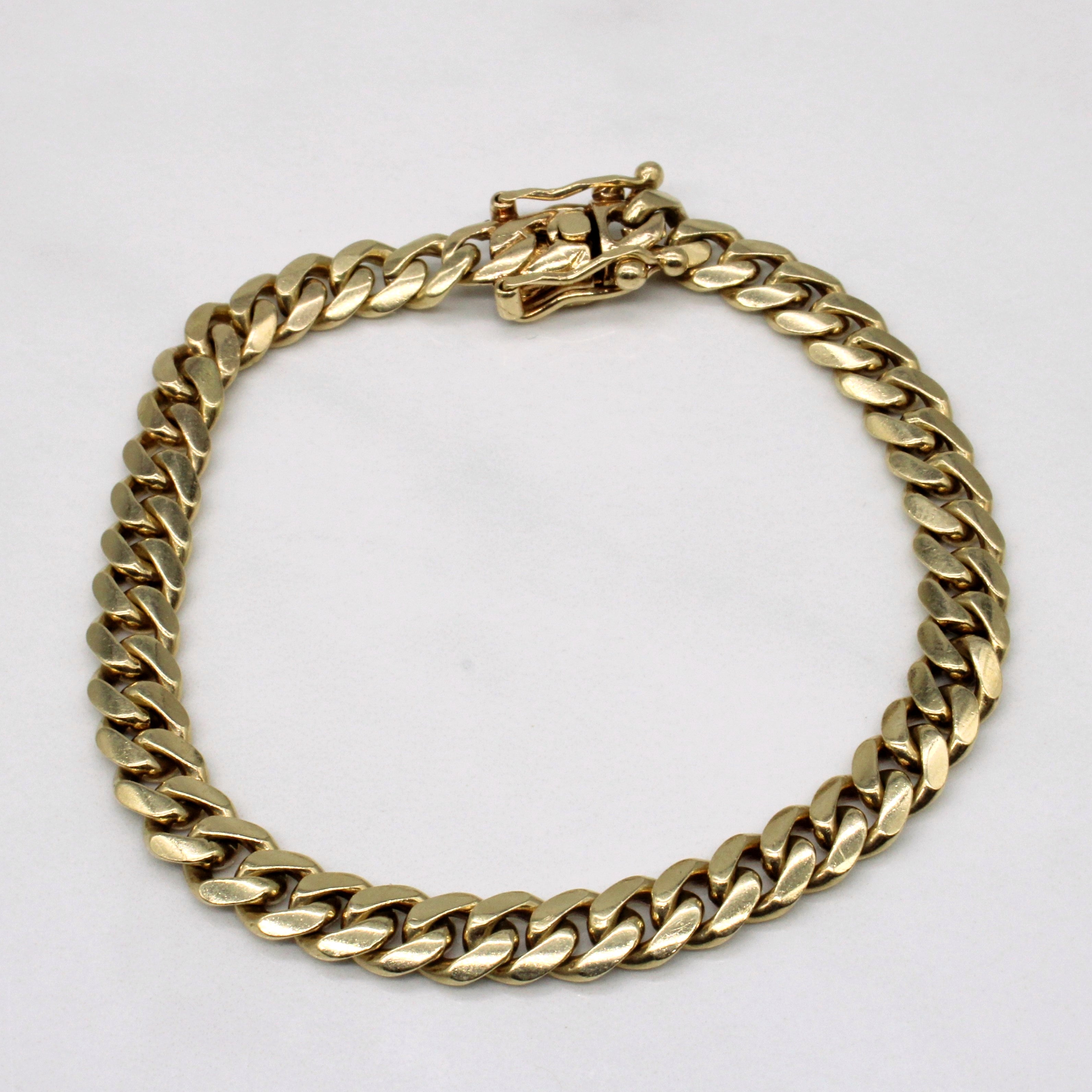 12k Yellow Gold Cuban Link Bracelet | 7.5" |