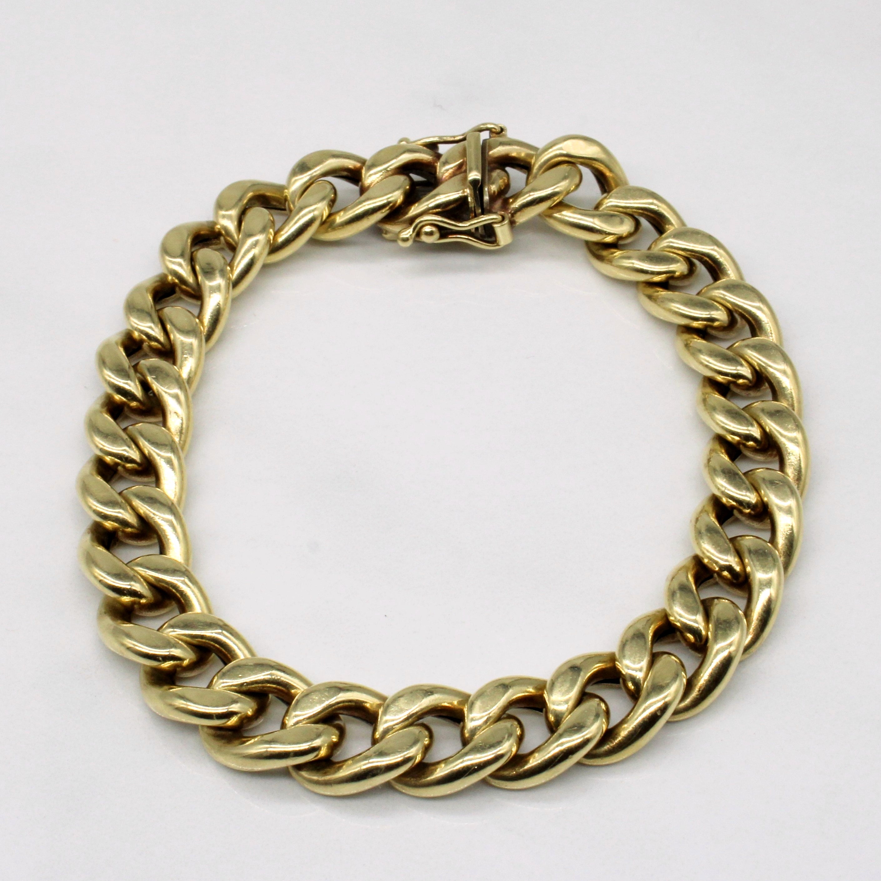 Bracelet à maillons gourmette en or jaune 14 carats | 7,5" |