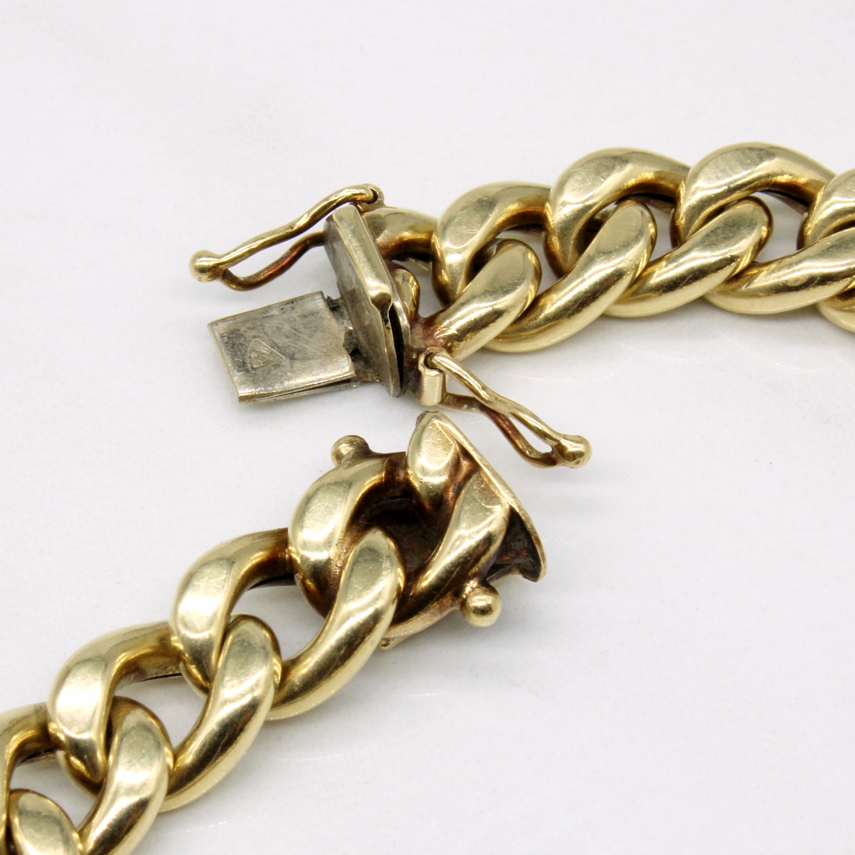 Bracelet à maillons gourmette en or jaune 14 carats | 7,5" |