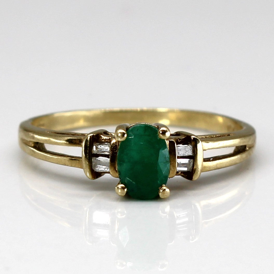 Emerald & Diamond Ring | 0.38ct | 0.04ctw | SZ 7.5 |
