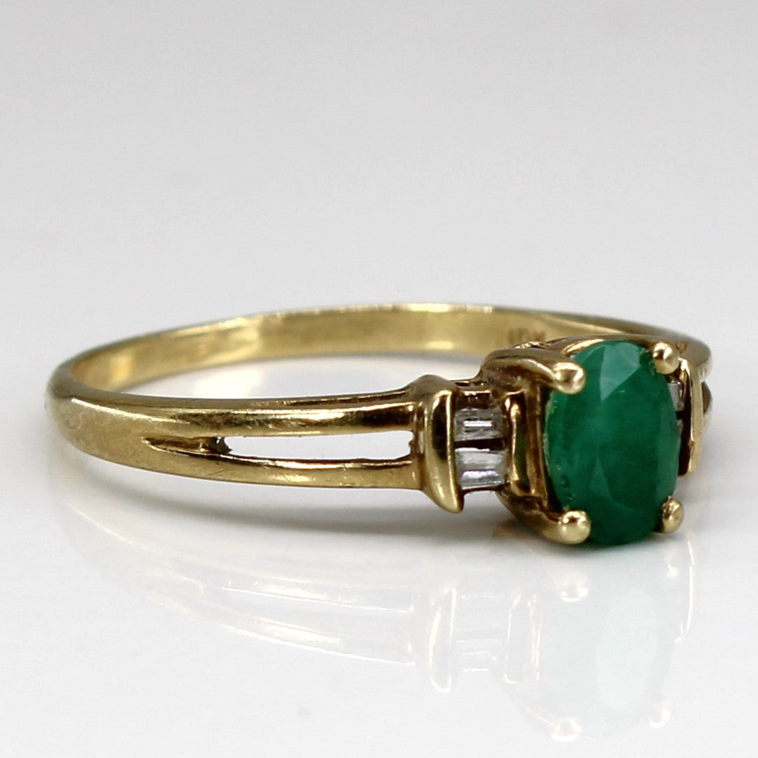 Emerald & Diamond Ring | 0.38ct | 0.04ctw | SZ 7.5 |