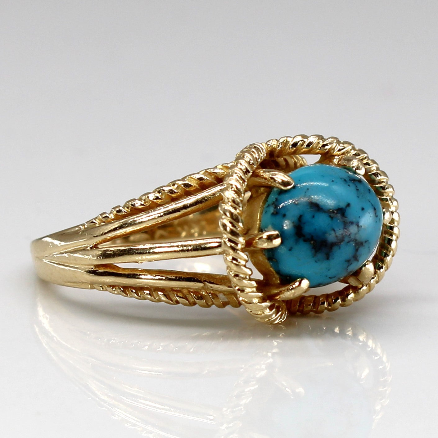 Turquoise Gold Ring | 2.61ct | SZ 6.25 |