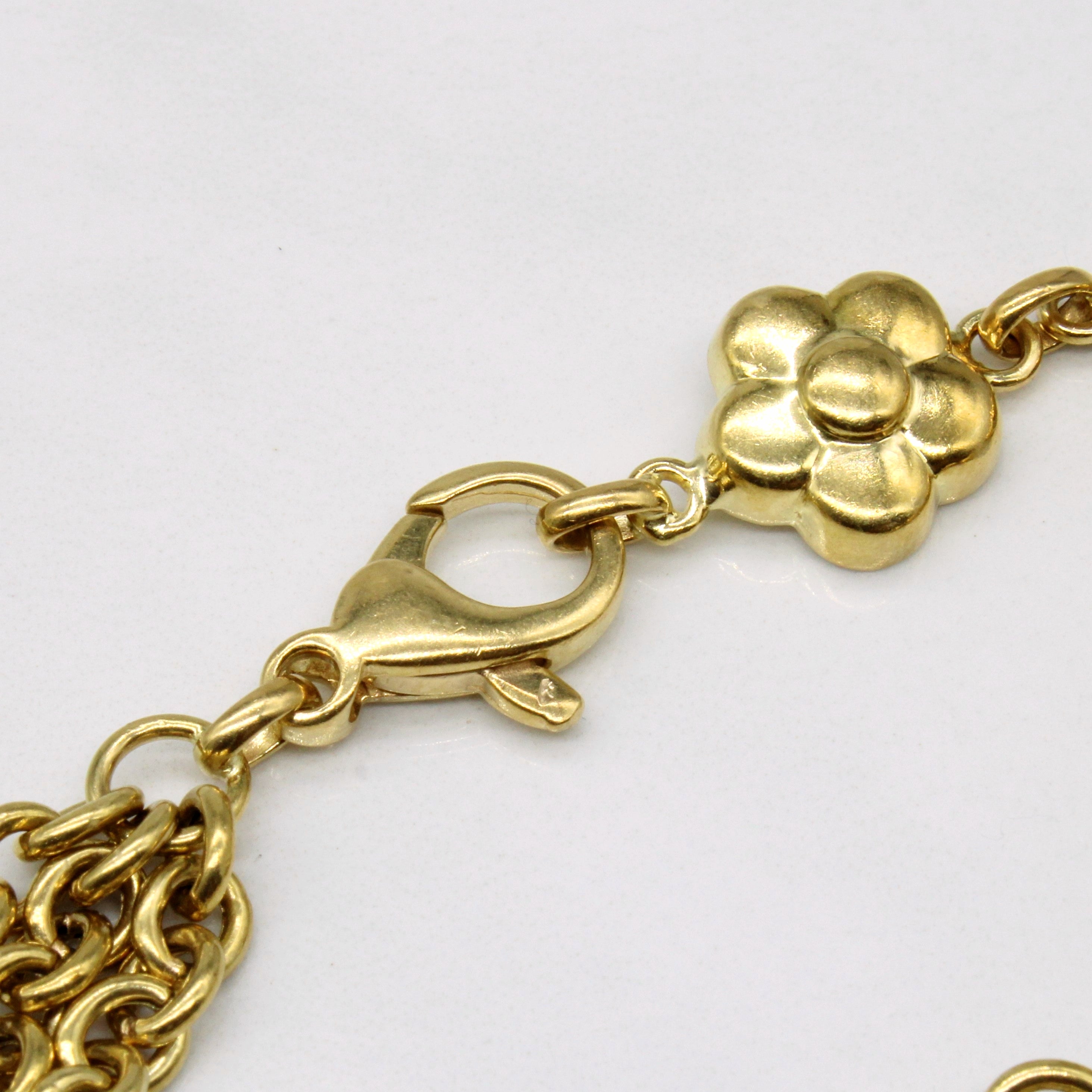18k Yellow Gold Flower Bracelet | 7" |