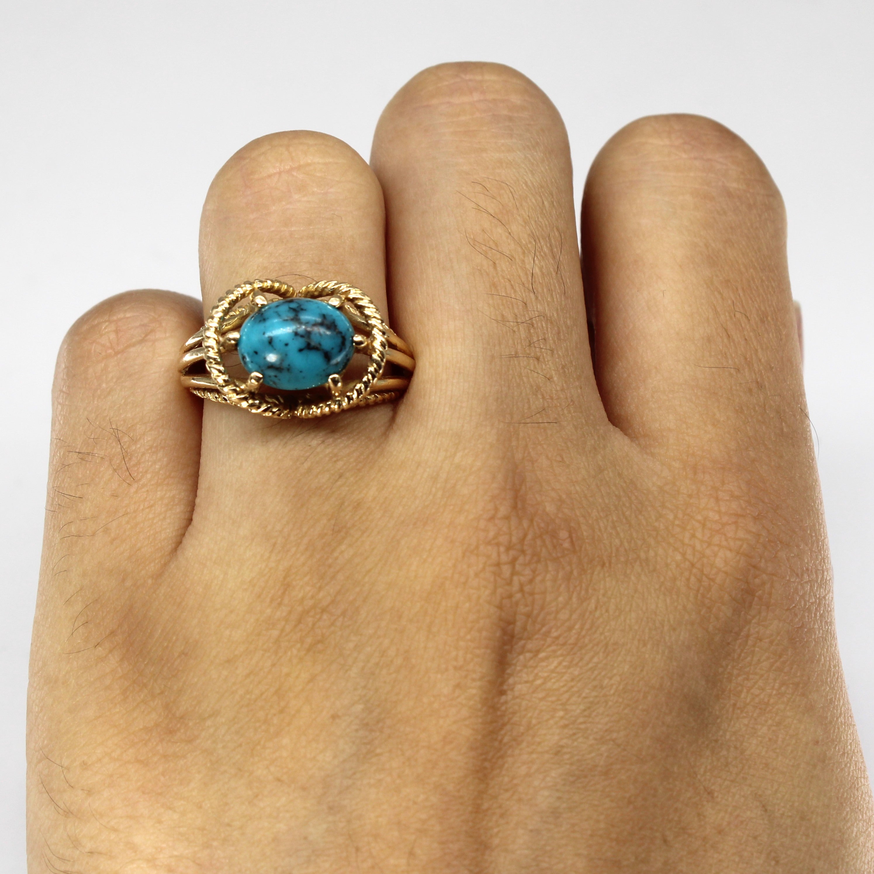 Turquoise Gold Ring | 2.61ct | SZ 6.25 |