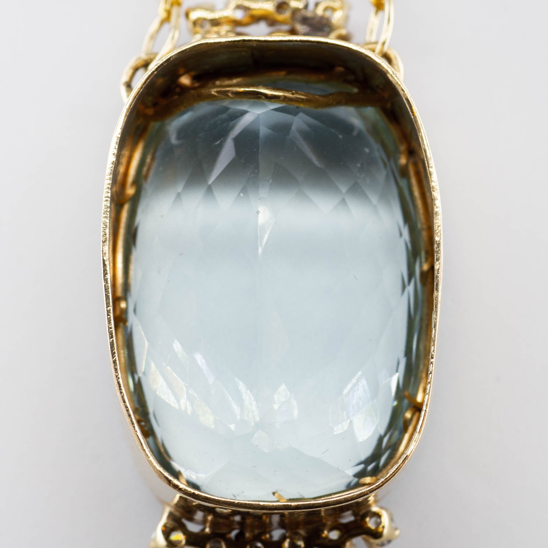 45.00ct Aquamarine and Diamond Necklace | 45.00ct 1.00ctw | 28"