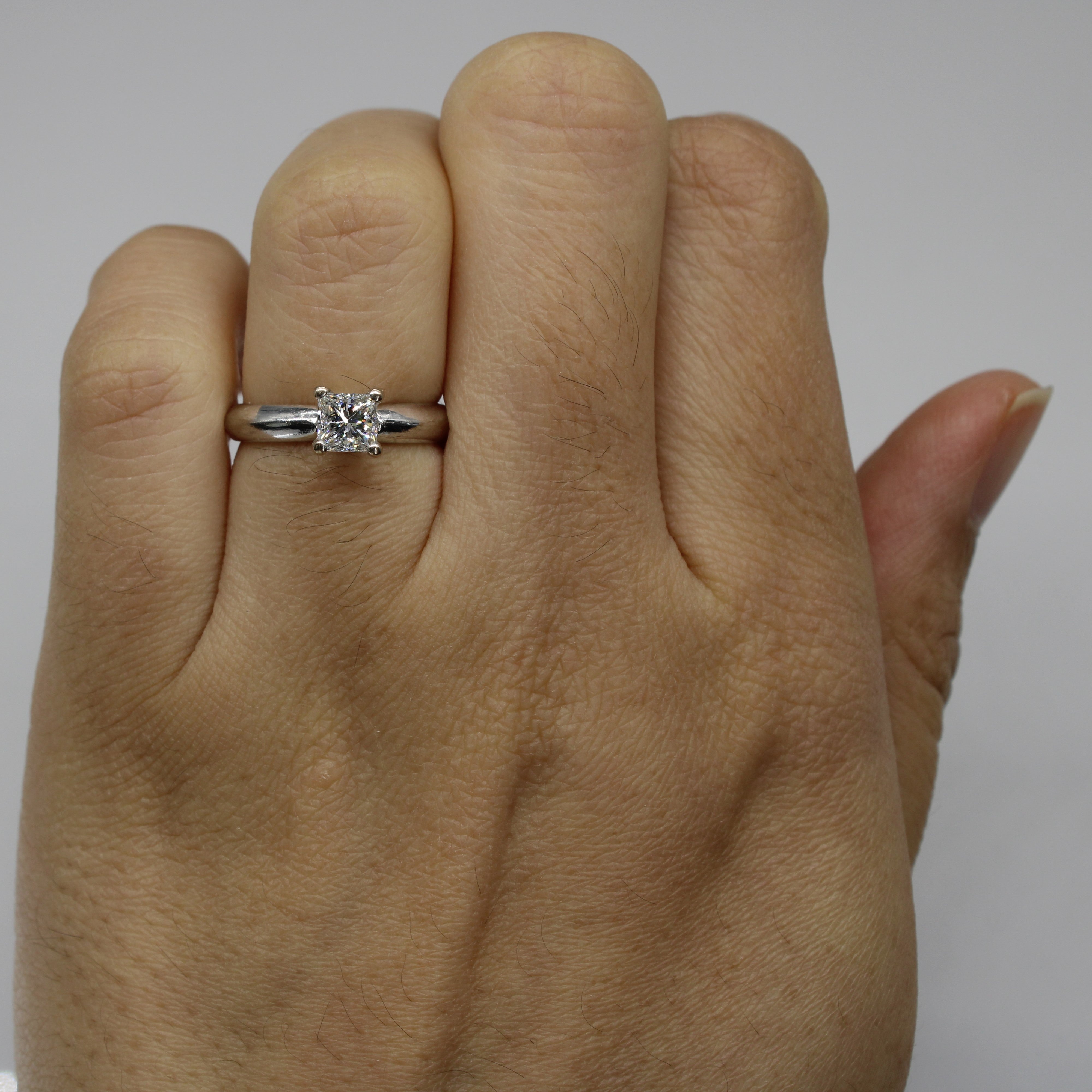Princess Diamond White Gold Ring | 0.58ct VS1 G/H | SZ 4.25 |