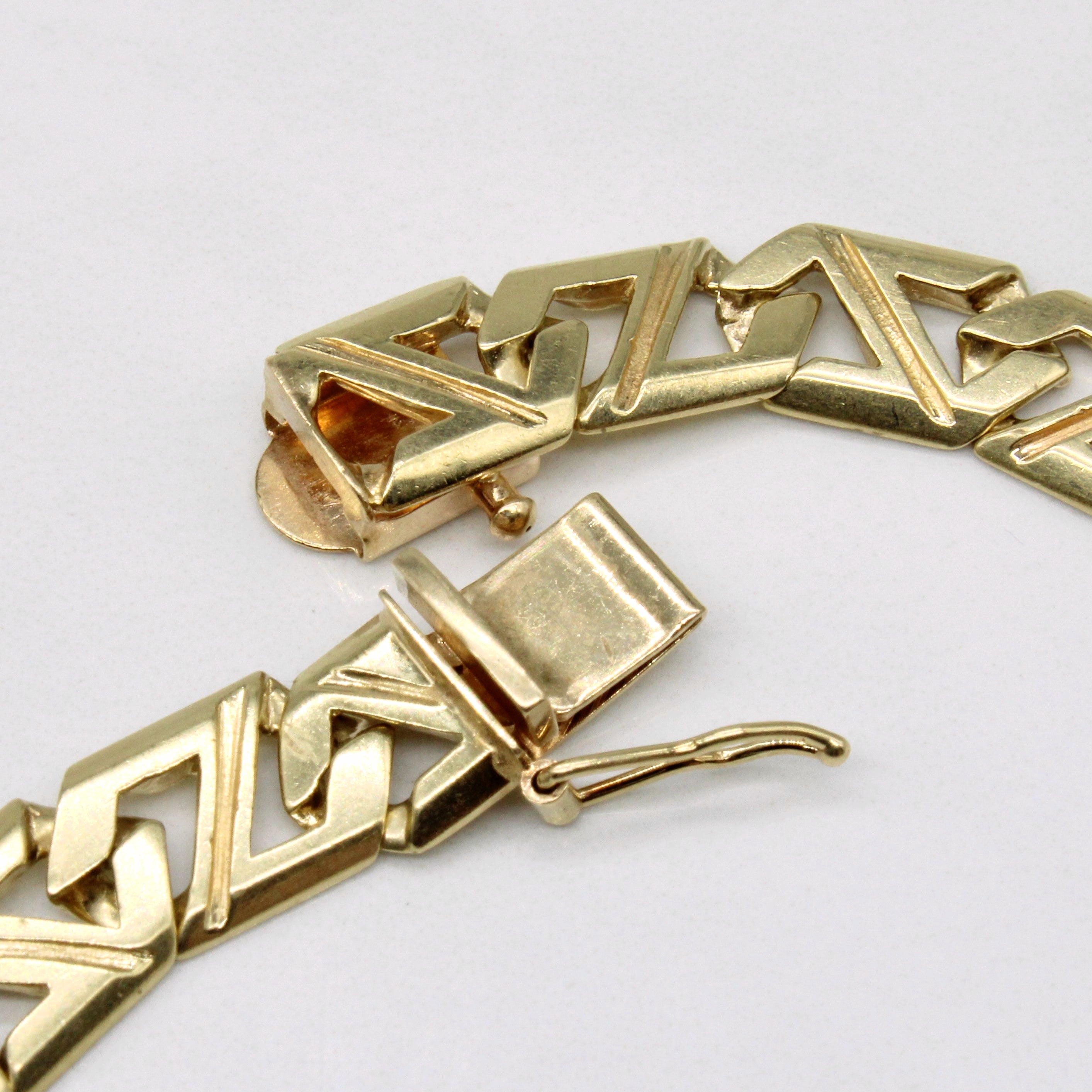 14k Yellow Gold Unique Link Bracelet | 8.25" |