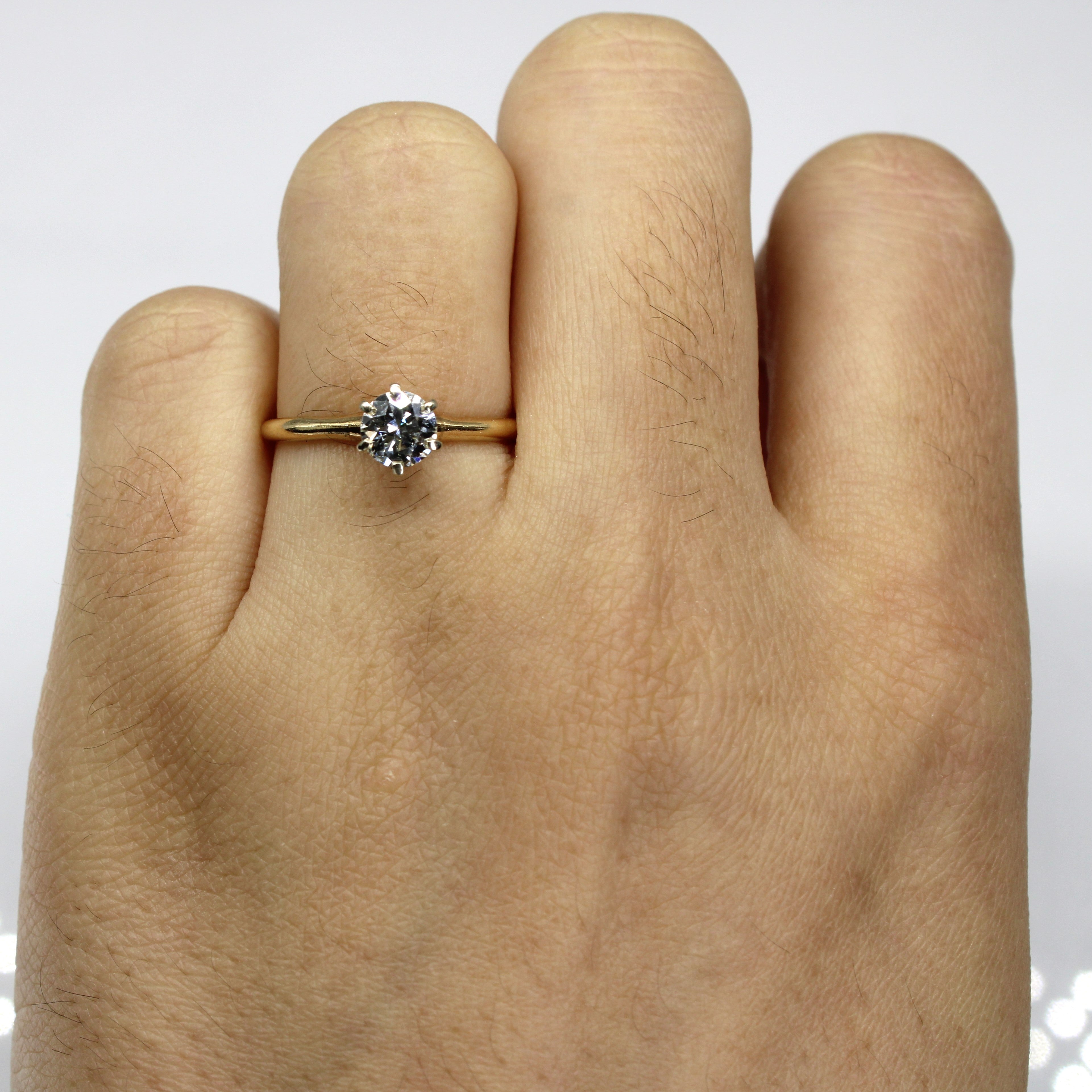 Six Prong Solitaire Diamond Ring | 0.50ct VS1/VS2 I/J | SZ 6.25 |
