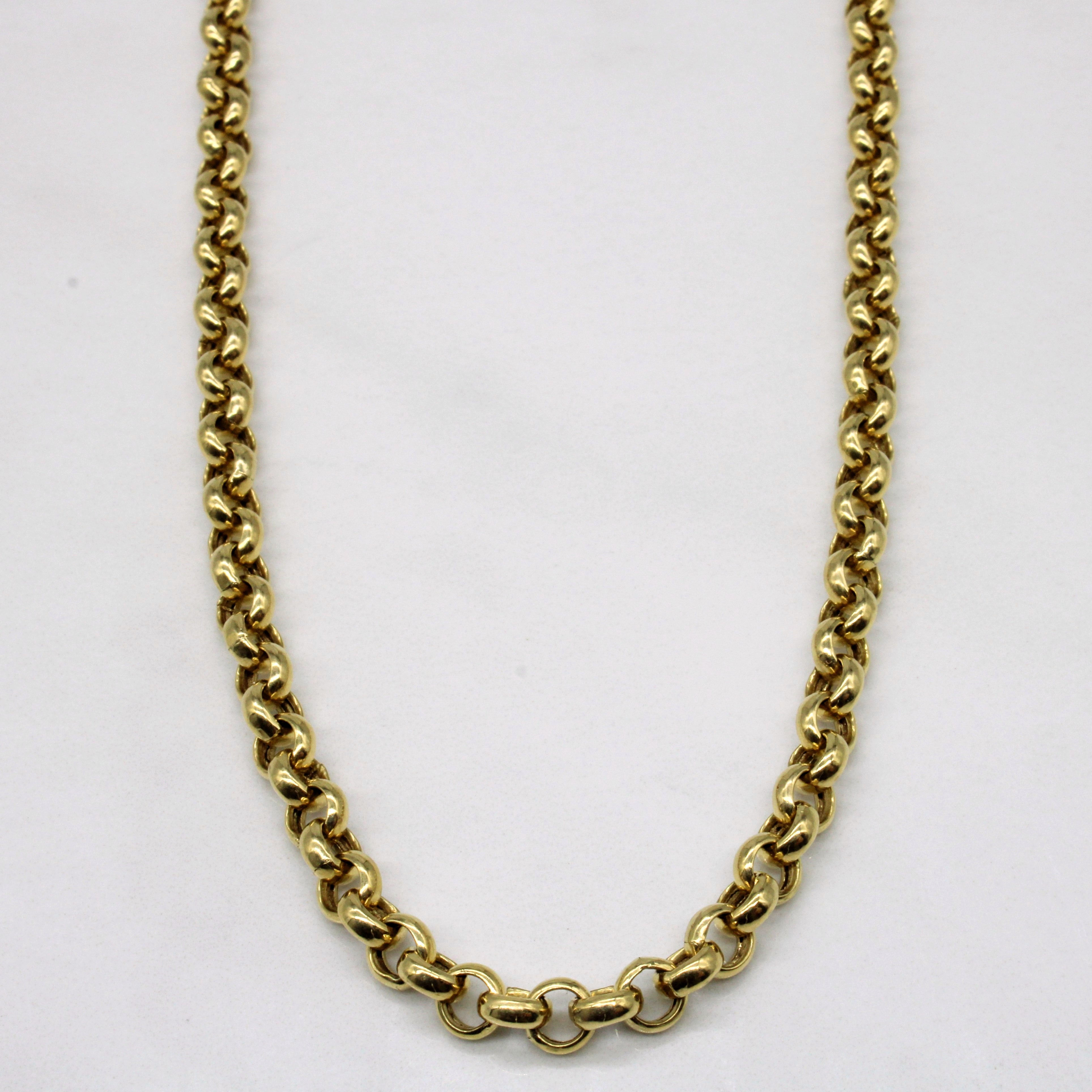 18k Yellow Gold Circle Link Chain | 17" |