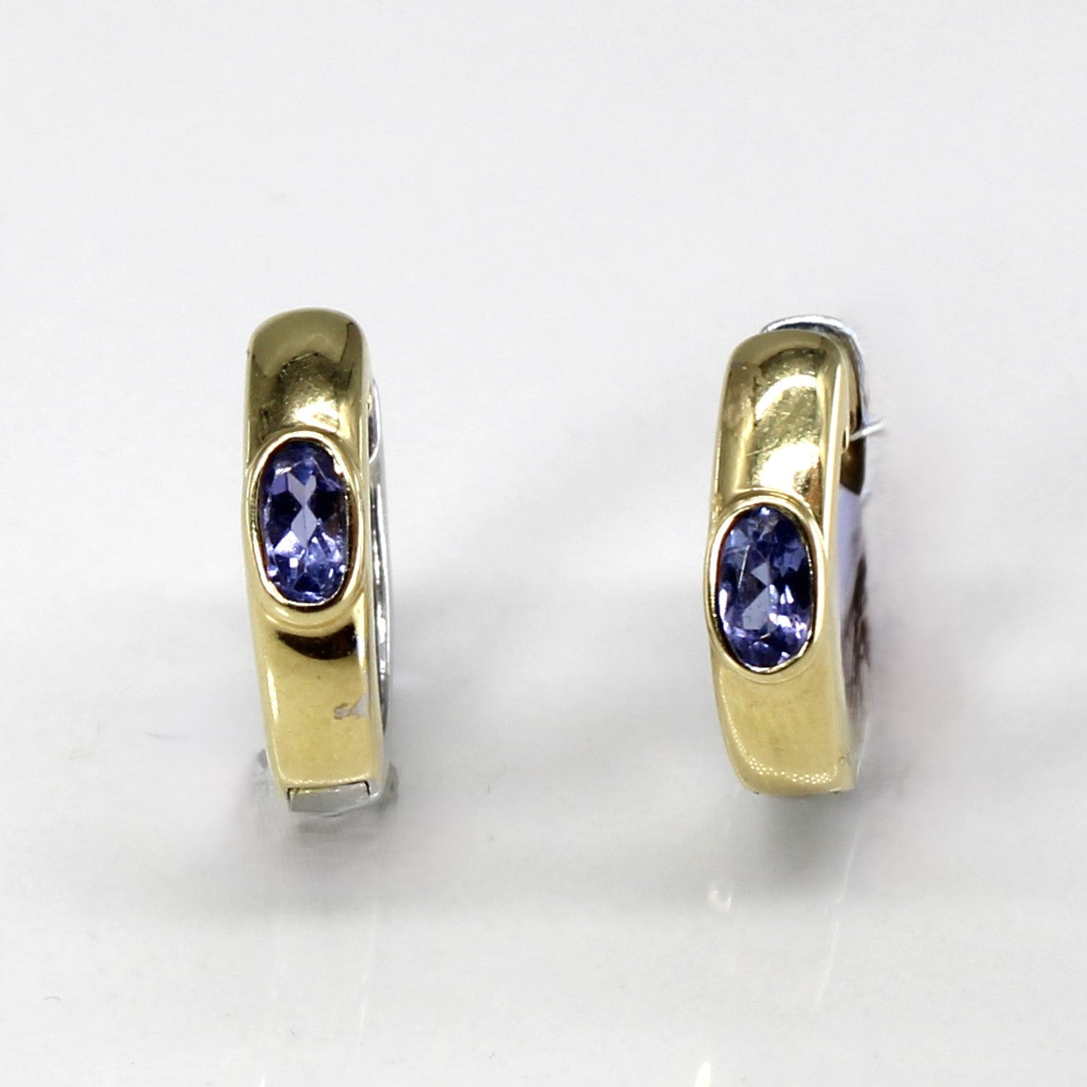 Two Tone Gold Huggie Earrings | 0.84ctw |