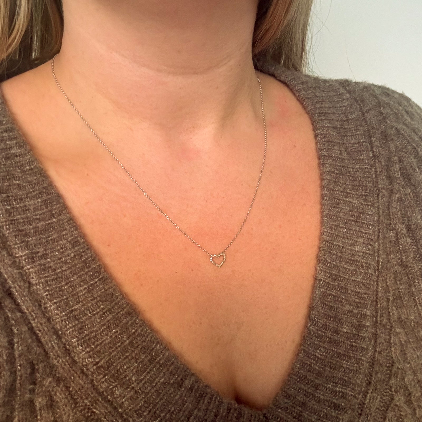 Collier pendentif cœur en diamant | 0,07 ct | 45,7 cm |