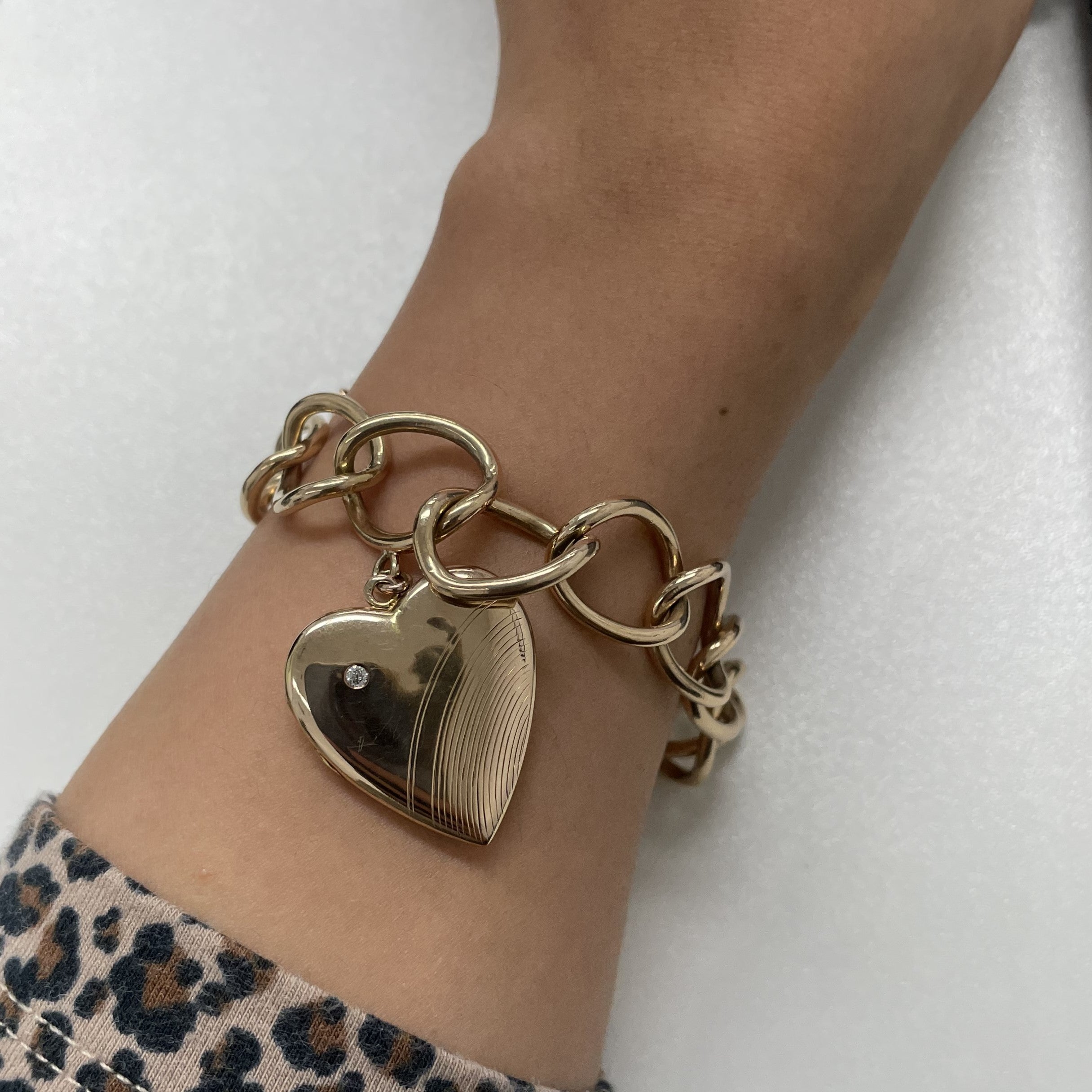 Heart Charm Diamond Bracelet | 0.04ct | 6"|