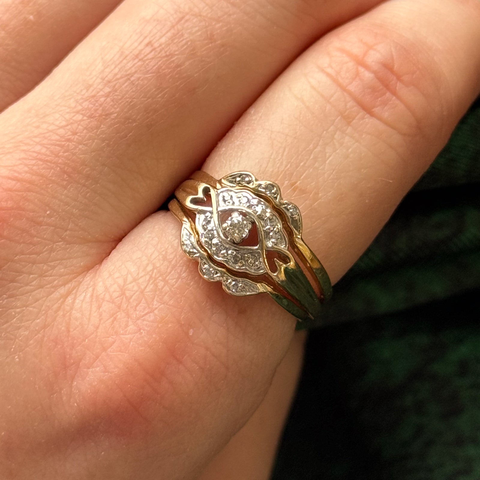 Diamond Soldered Wedding Ring Set | 0.15ctw | SZ 8.25 |