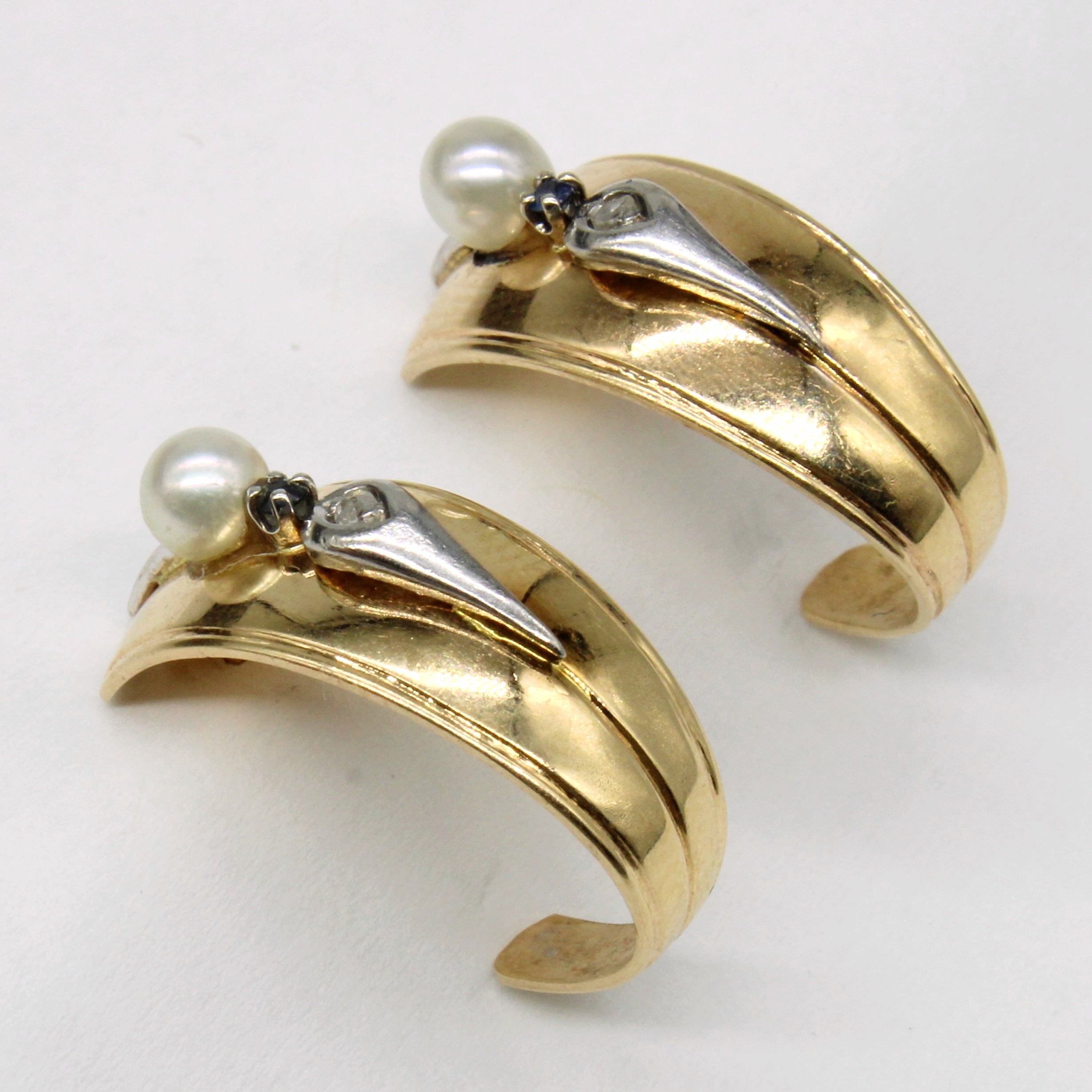 Multi Gem Half Hoop Earrings | 0.04ctw |