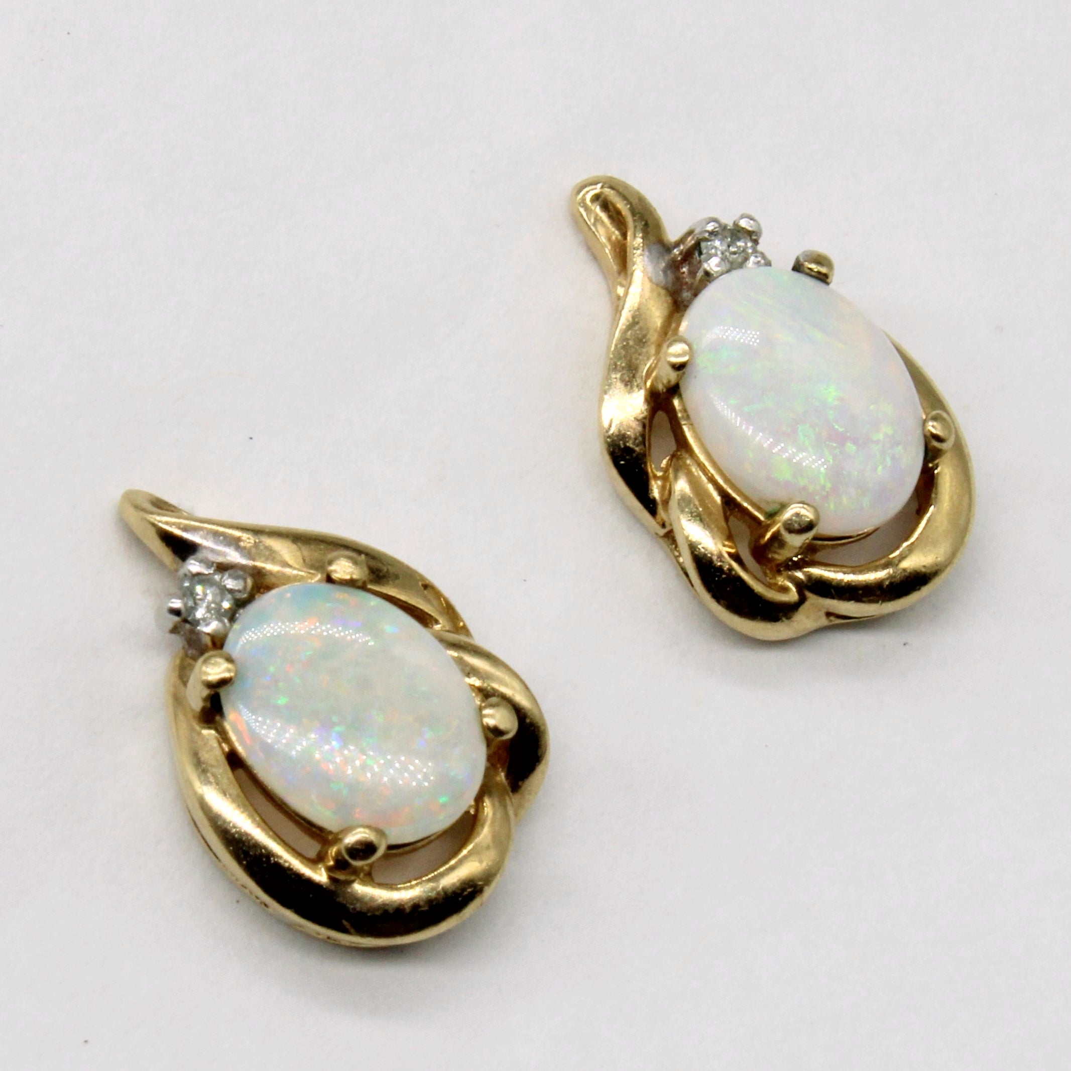 Opal & Diamond Earrings | 1.00ctw, 0.02ctw |
