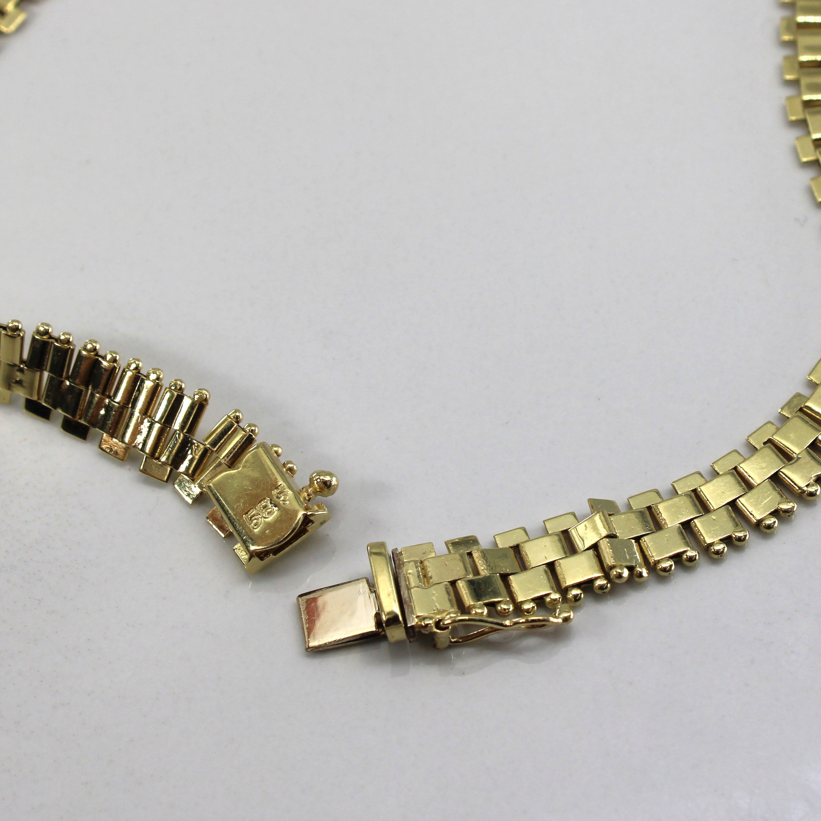 Textured Yellow Gold Necklace | 17"|