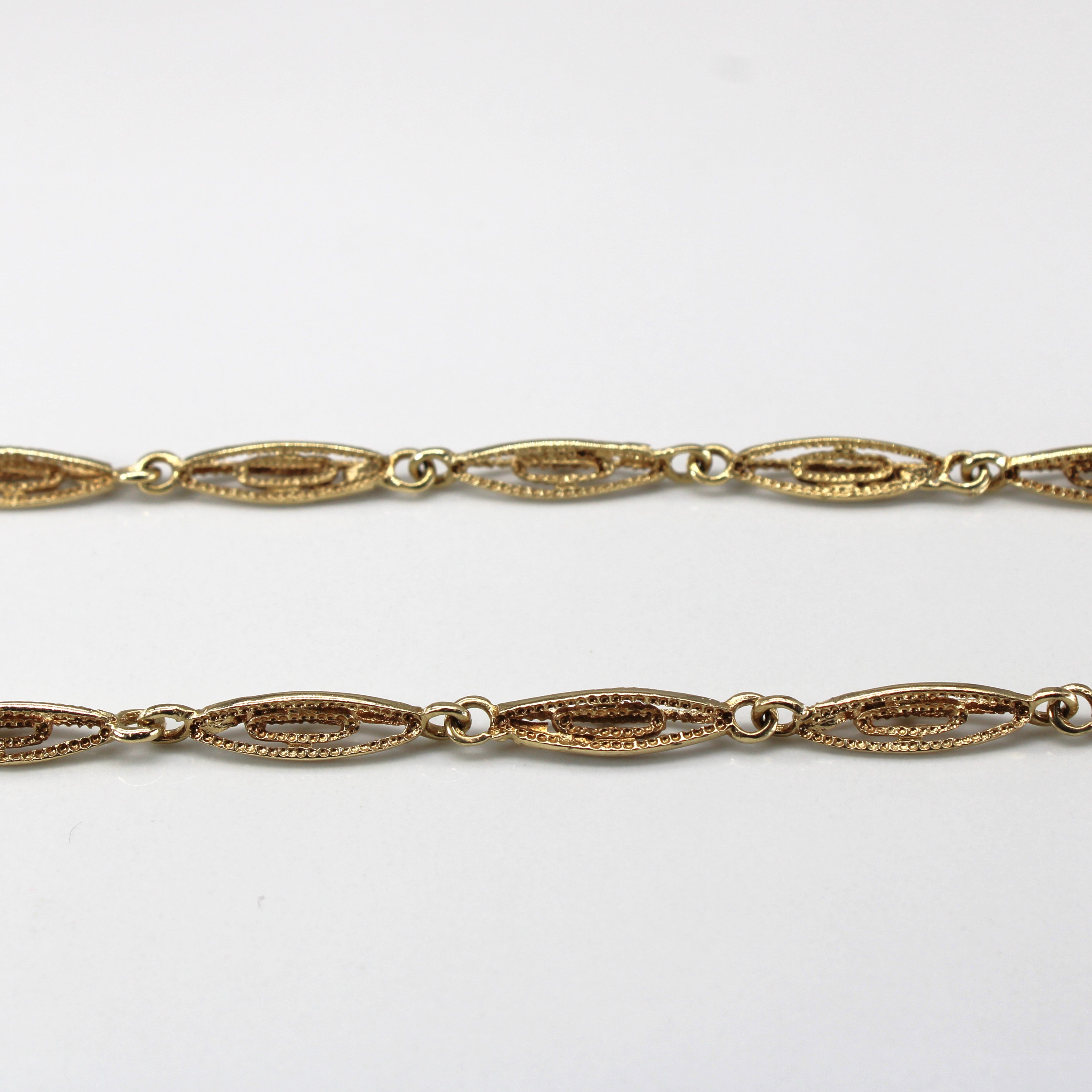 Textured Linked Yellow Gold Chain | 24"|