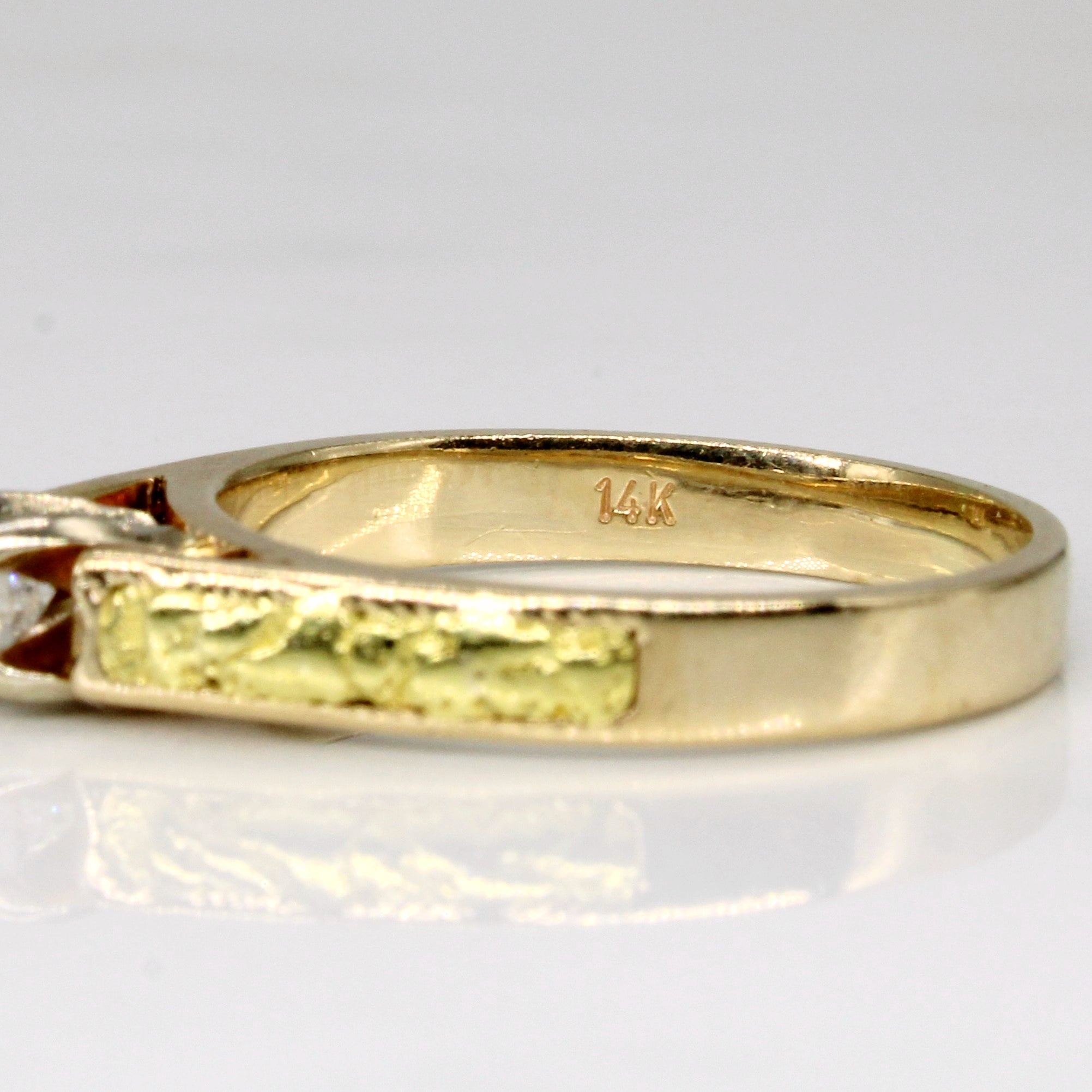 High Set Diamond Ring With Nugget Accents | 0.20ct | SZ 6.25 |