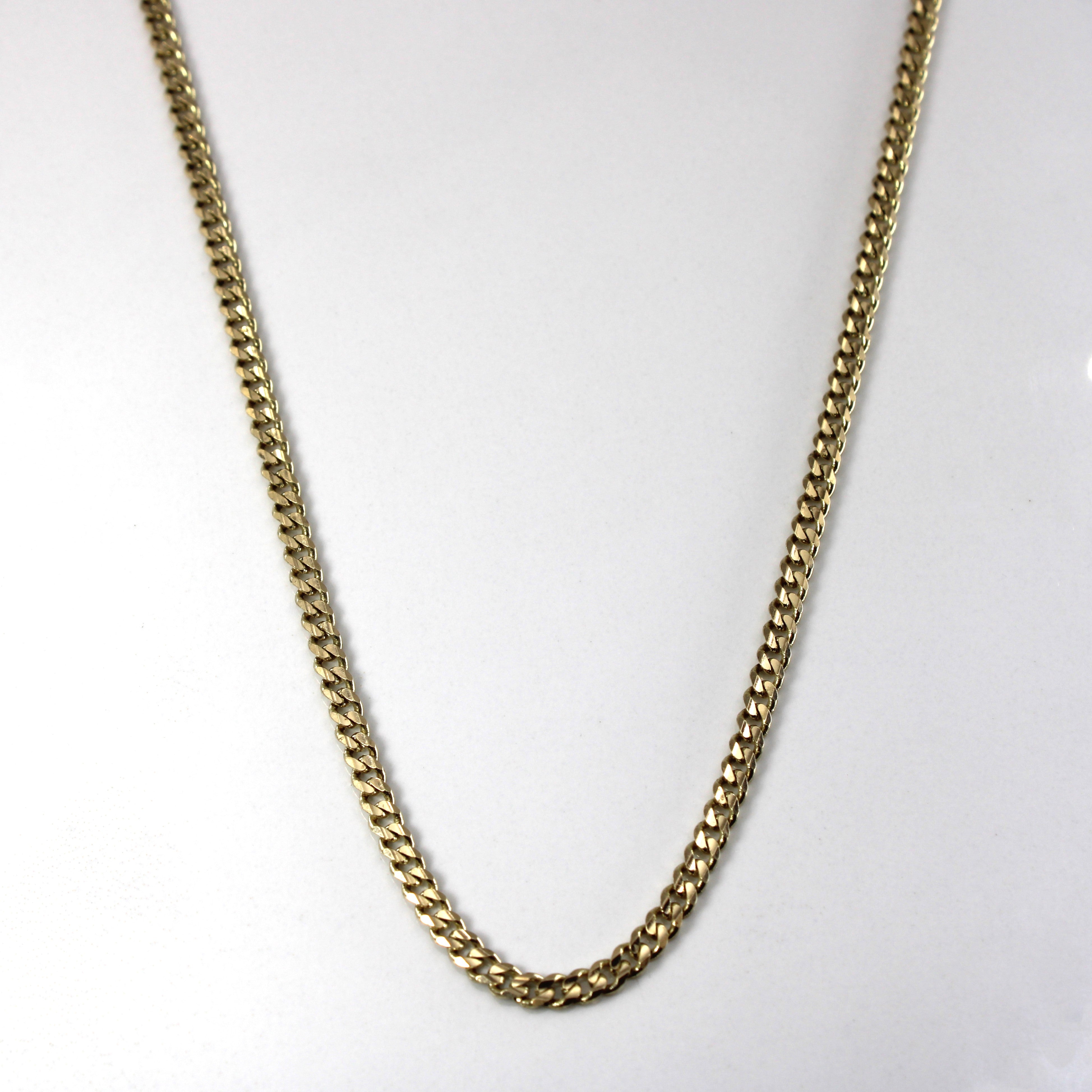 Chaîne à maillons gourmette longue en or jaune 10 carats | 30" |