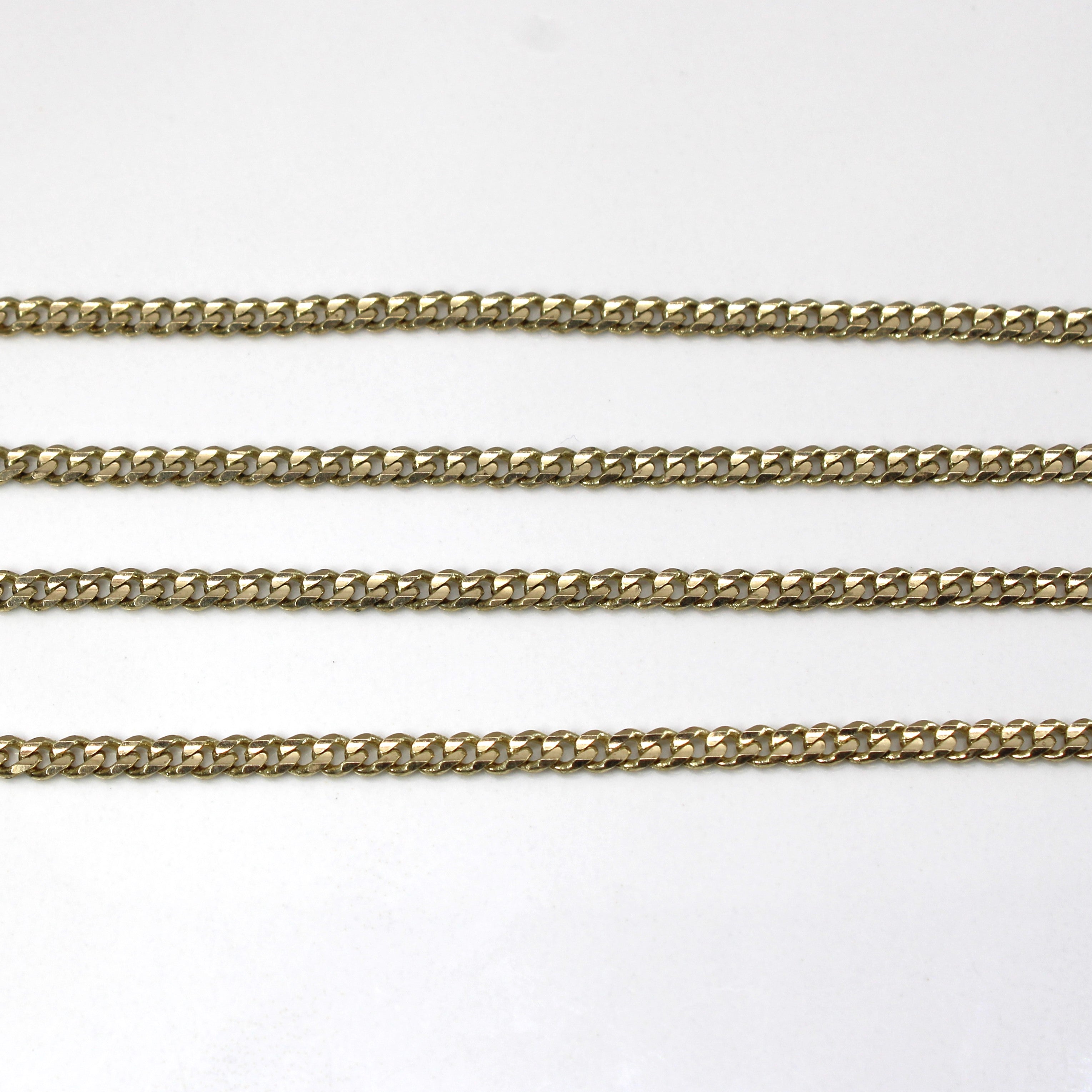 Chaîne à maillons gourmette longue en or jaune 10 carats | 30" |