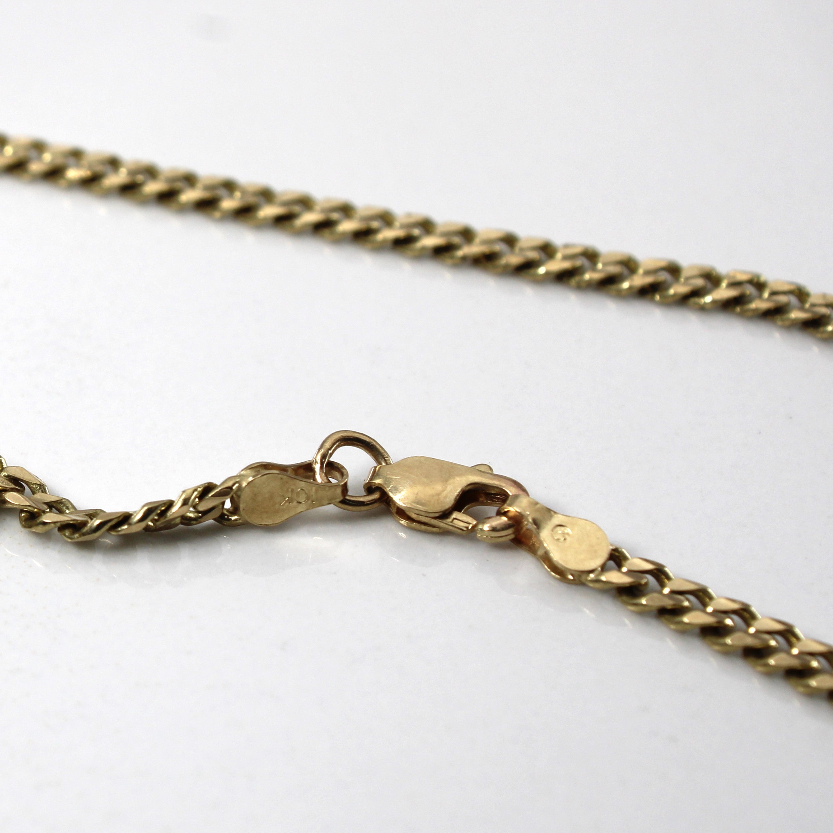 Chaîne à maillons gourmette longue en or jaune 10 carats | 30" |