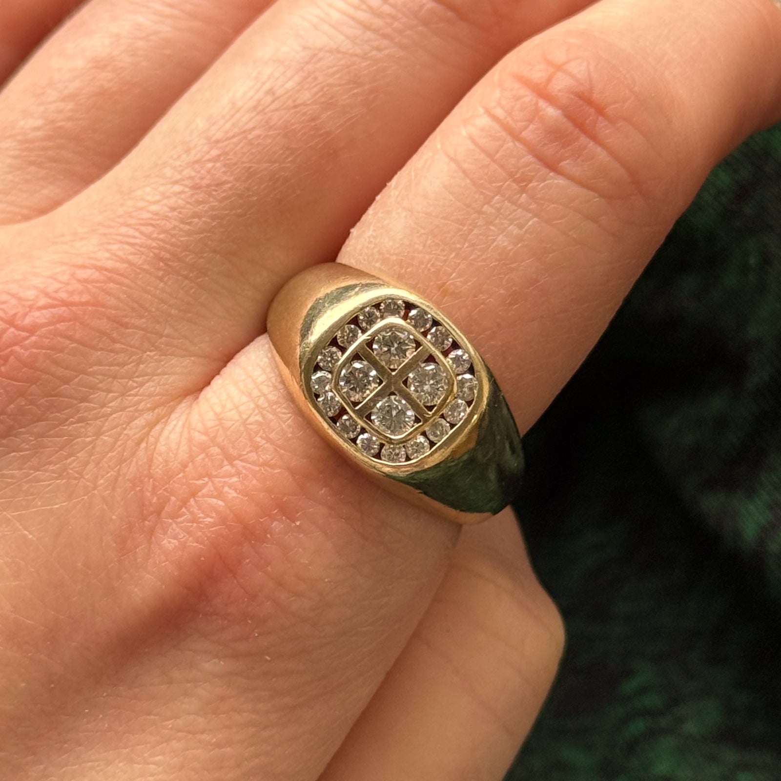 Channel Set Diamond Signet Ring | 0.76ctw | SZ 10.75 |