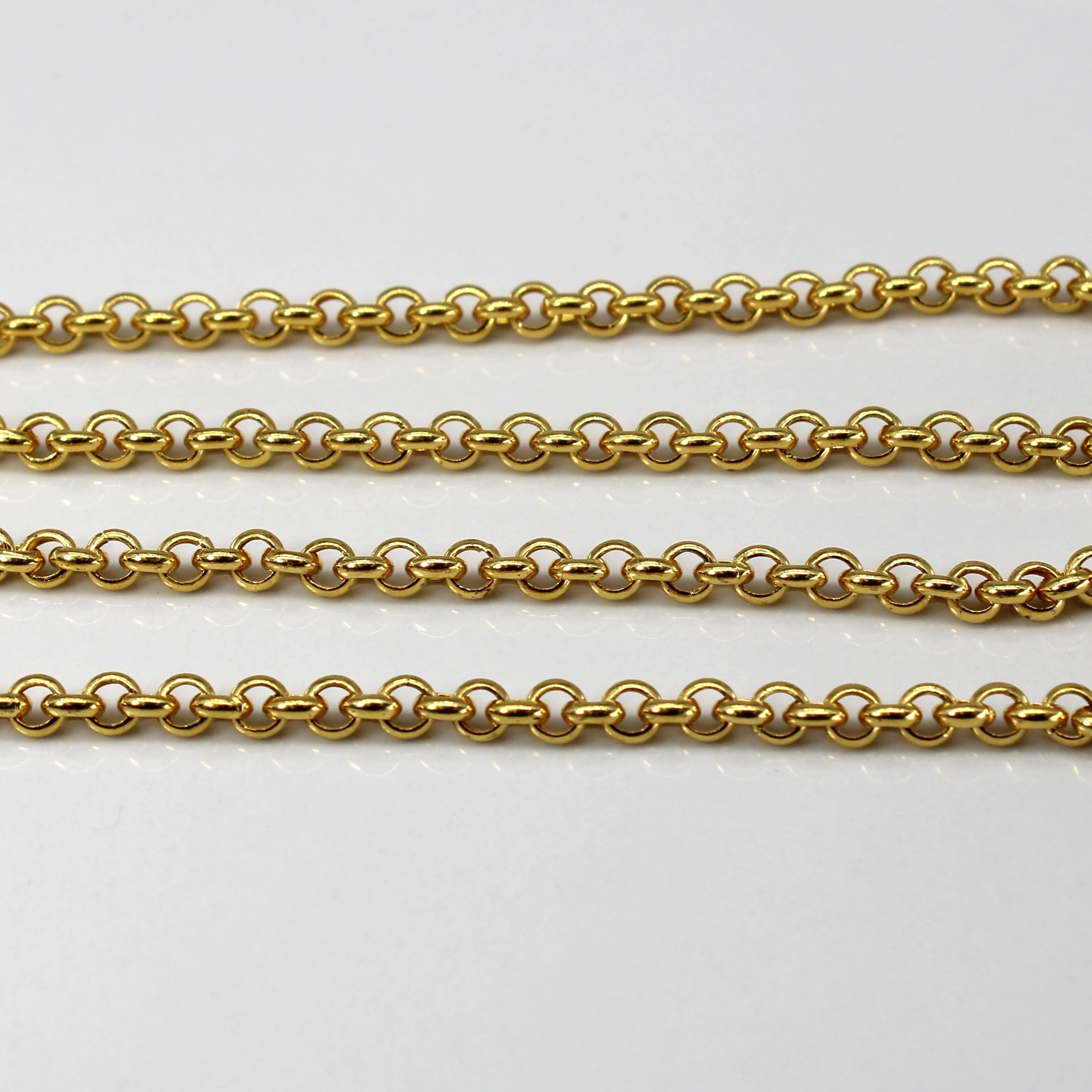 24k Yellow Gold Rolo Link Chain | 18"|