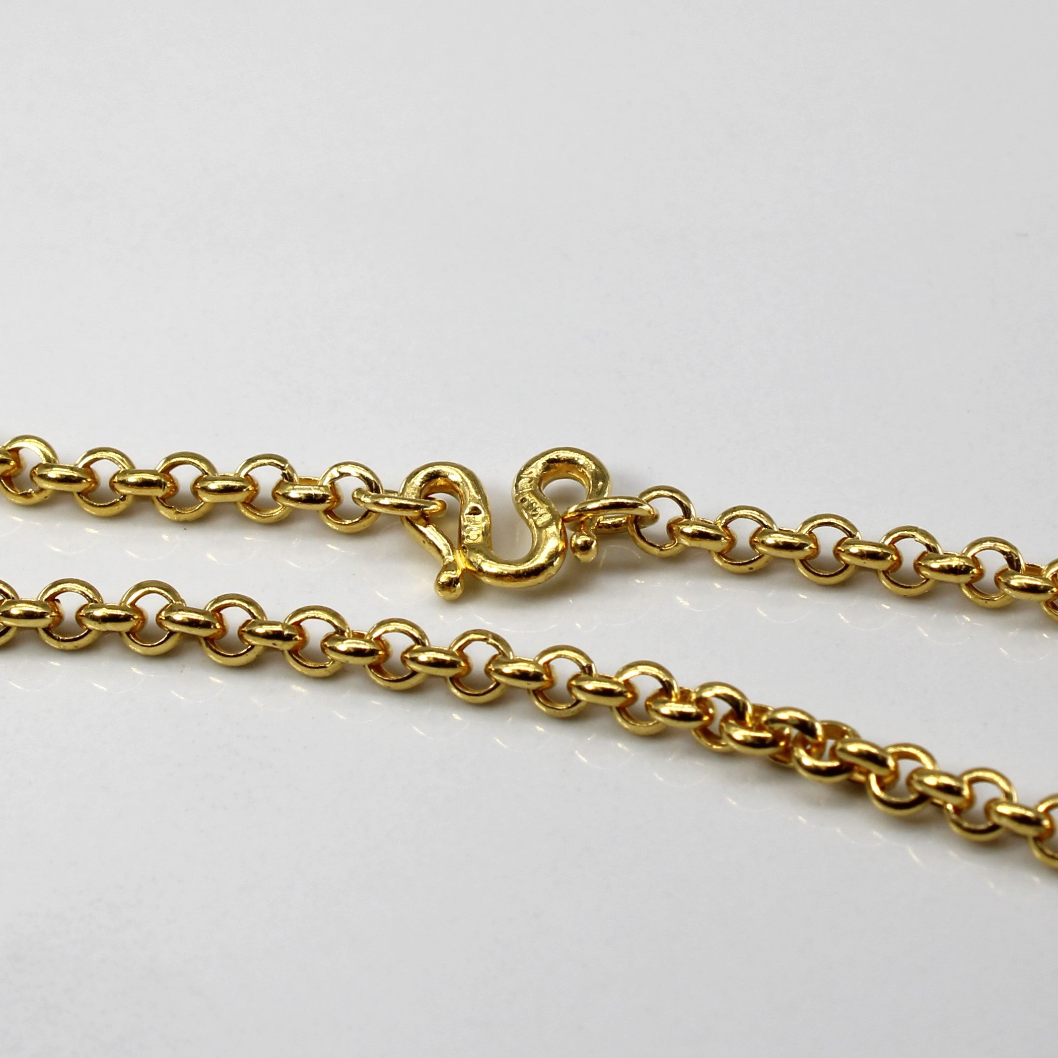 24k Yellow Gold Rolo Link Chain | 18"|