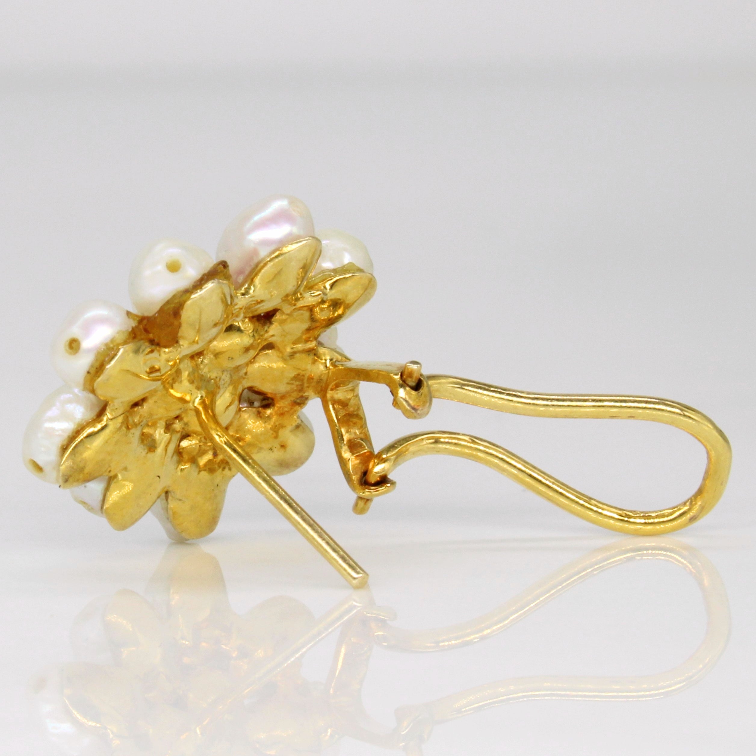 Garnet & Baroque Pearl Earrings | 2.40ctw |