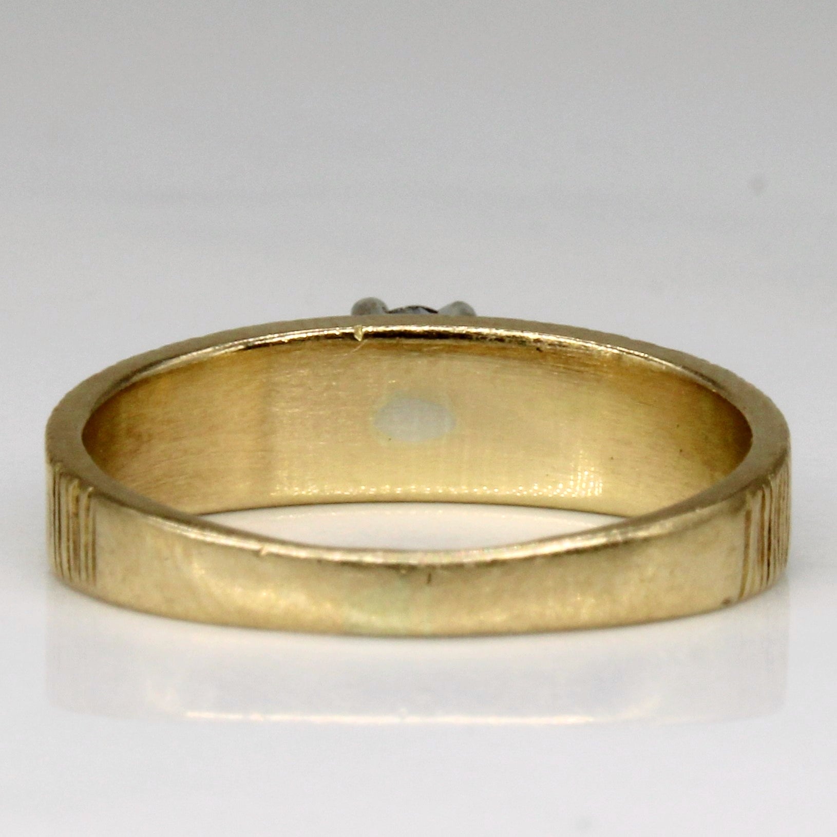 Cathedral Set Diamond Yellow and White 14k Gold Ring | 0.11ct | SZ 6 |