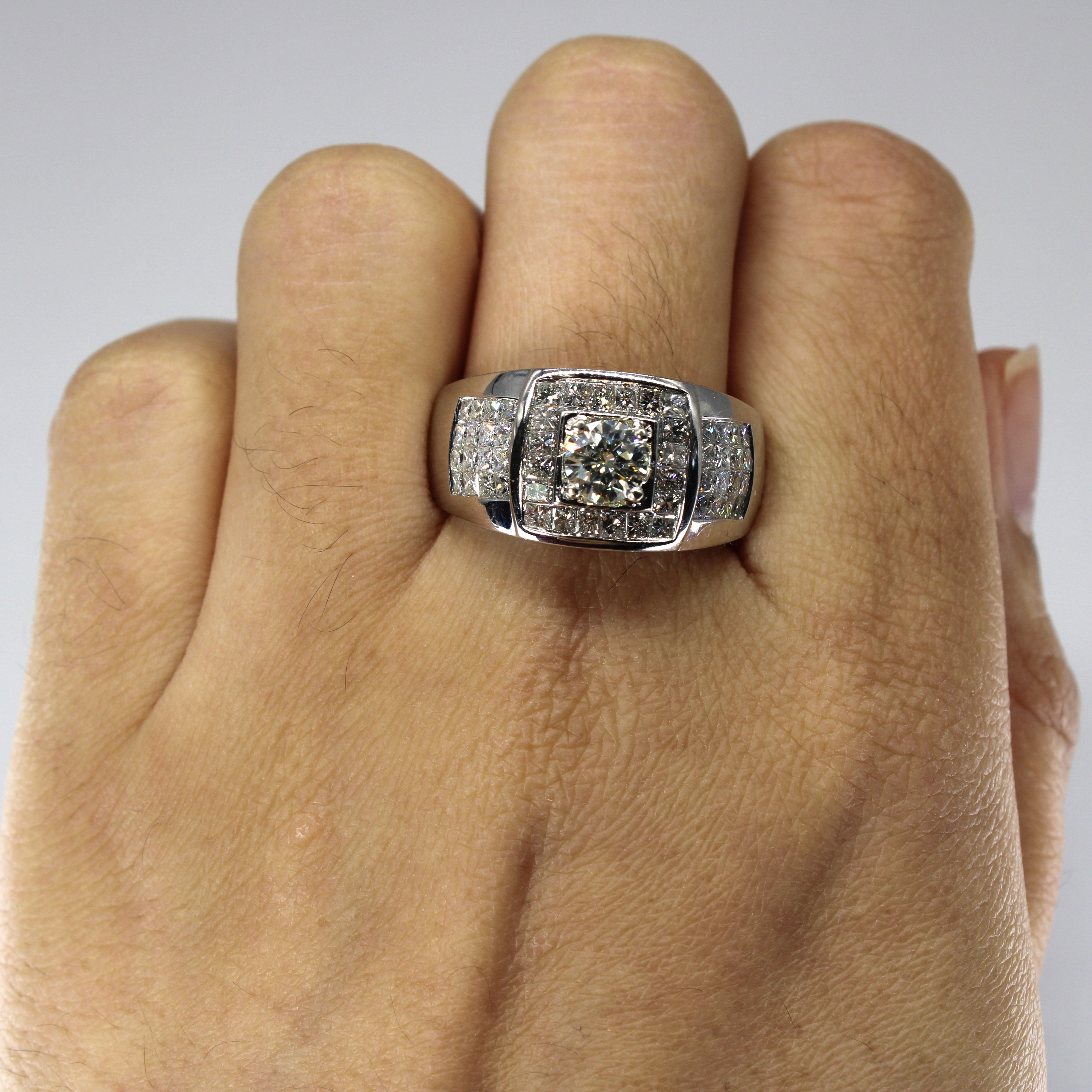 Cluster Set Multi Diamond Wide Ring | 1.67ctw VS1/VS2 K/L | SZ 10 |
